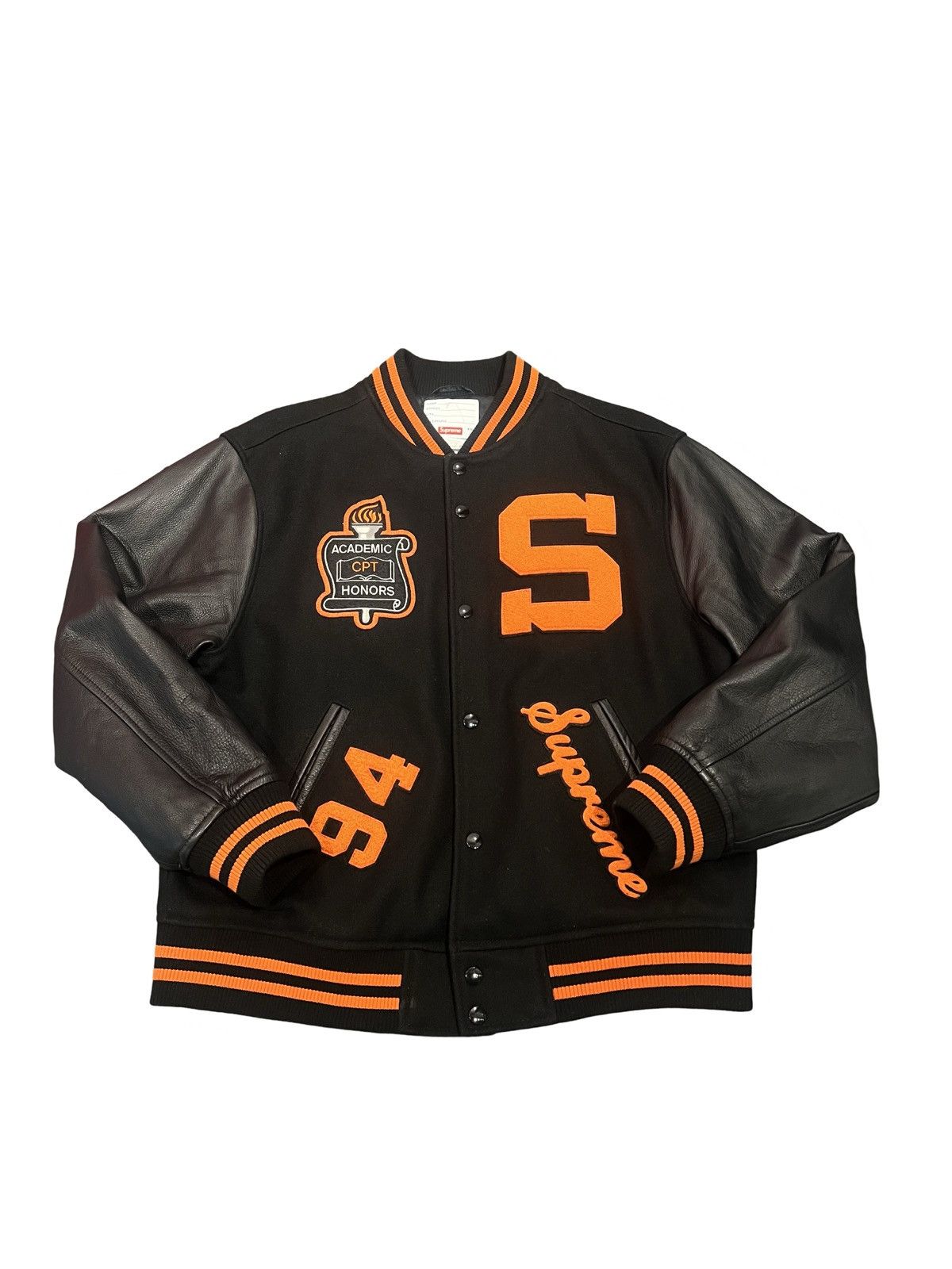 SUPREME team varsity jacket black スタジャン Supreme-Drill-Team-Varsity-