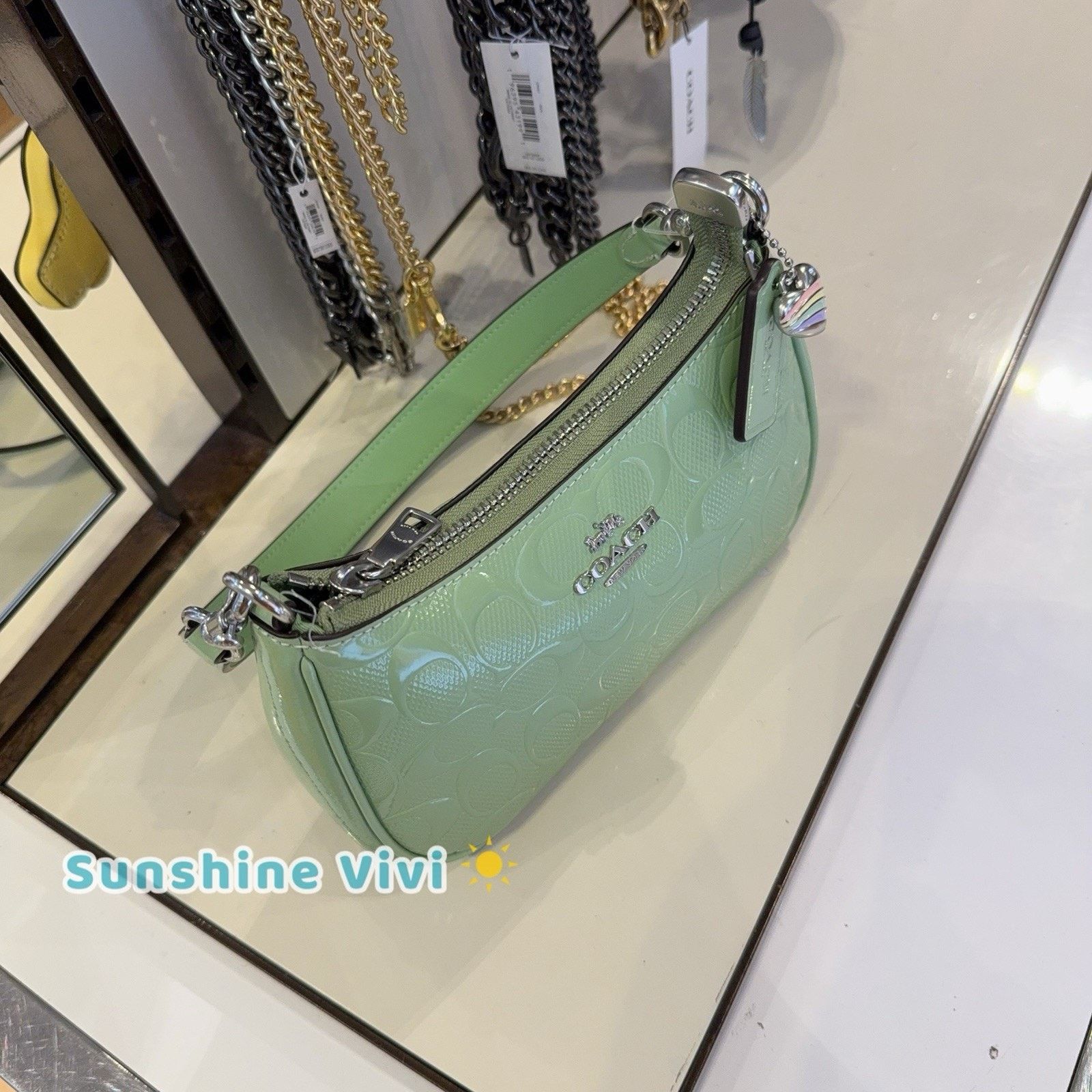 Coach NWT Coach Teri Mini Crossbody Bag Leather Heart Charm CCZ29 Size ONE SIZE - 4 Thumbnail