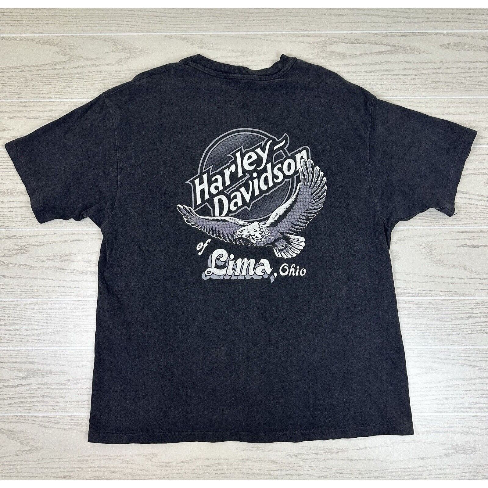 Harley Davidson × Vintage Vintage 90s Harley Davidson Lima, Ohio Shirt Size US XL / EU 56 / 4 - 8 Thumbnail