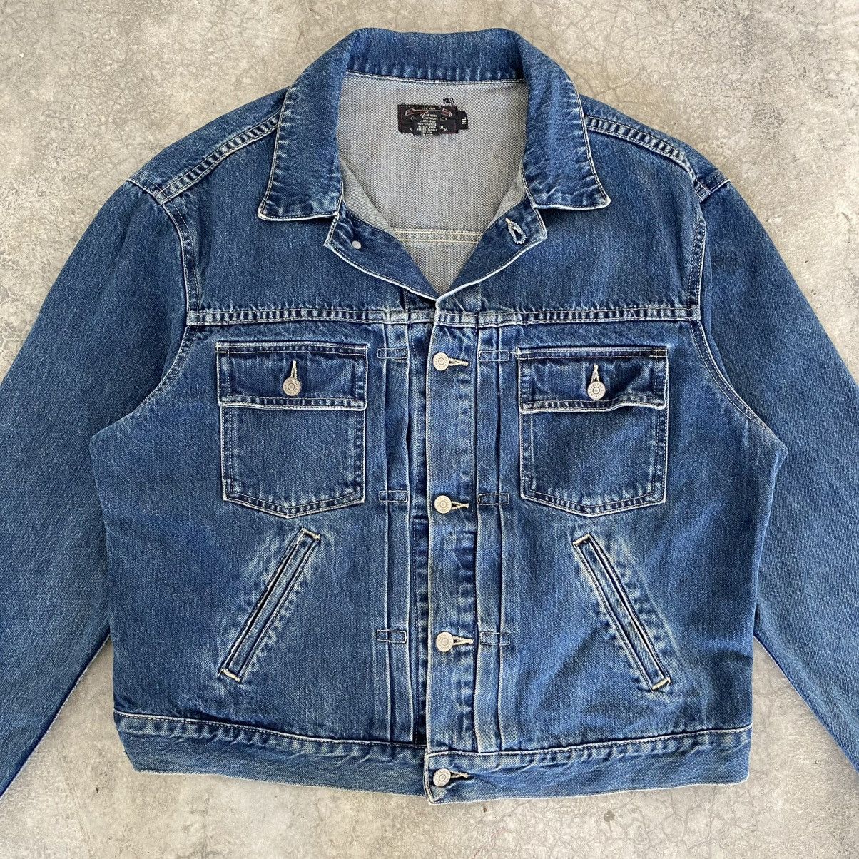 RRL Ralph Lauren VTG 90’s RRL Ralph Lauren Buckle Back Pleated Denim Jacket Size US XL / EU 56 / 4 - 3 Thumbnail