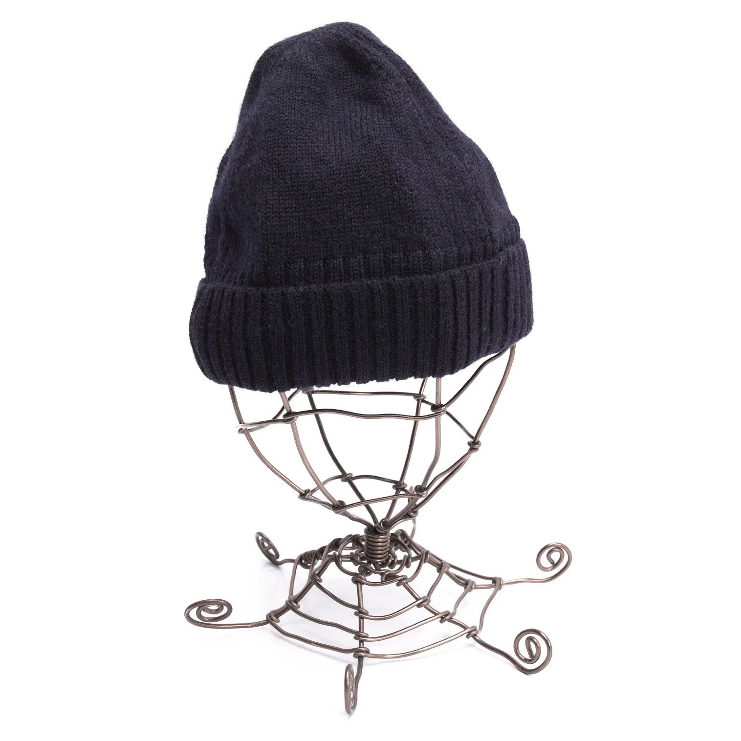 Dries Van Noten Wool Ribbed Knit Cap in Navy Blue Size ONE SIZE - 4 Thumbnail
