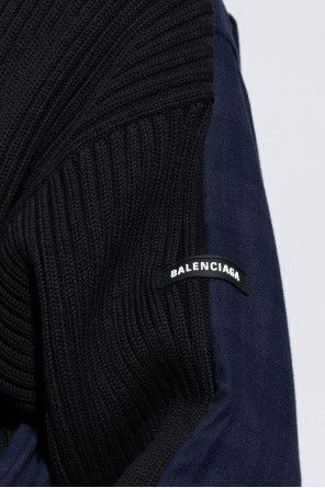 Balenciaga o1mt1gz0924 Hybrid Shirt Sweater in Black Size US S / EU 44-46 / 1 - 5 Thumbnail