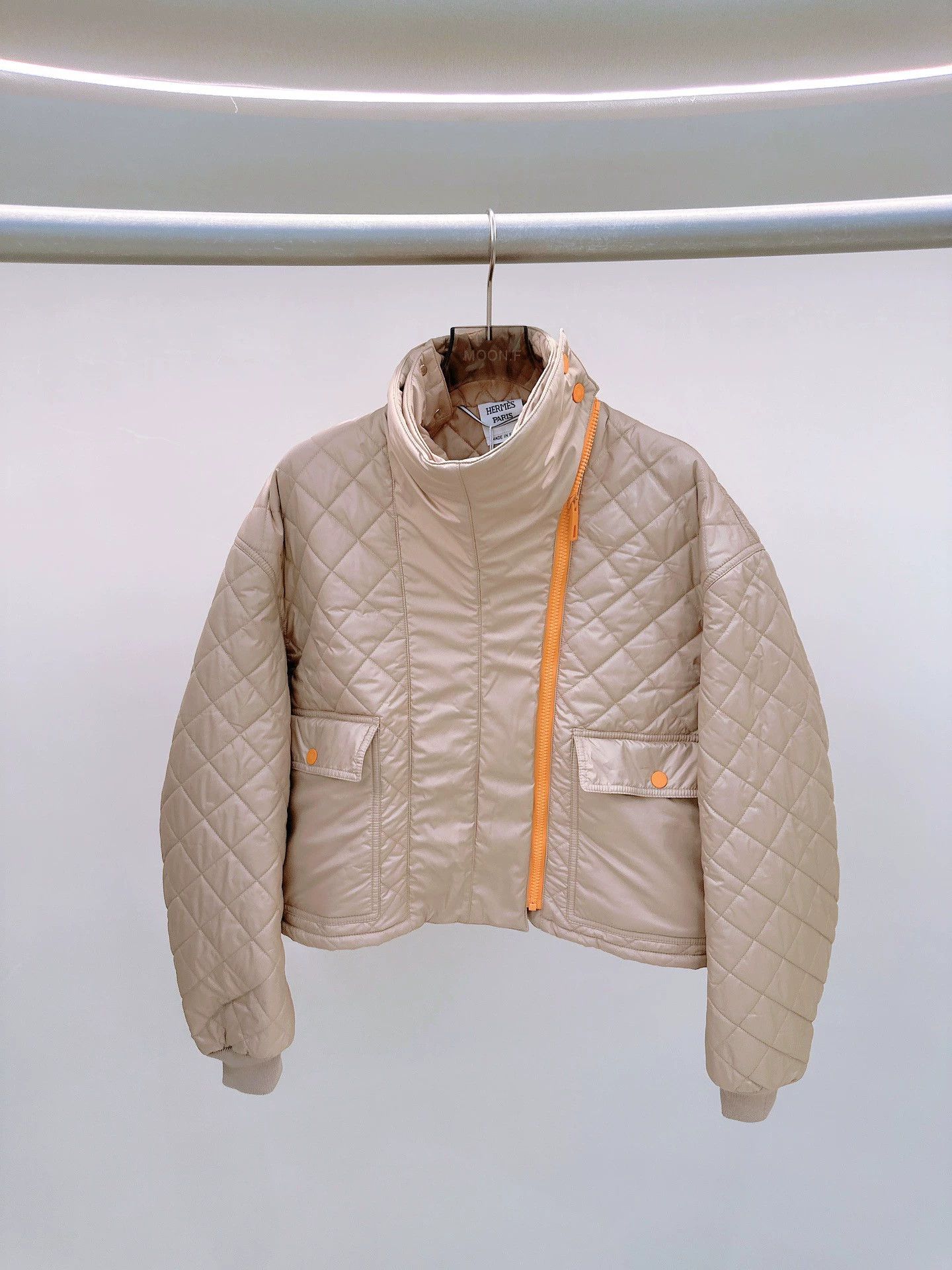 Hermes New HERMES 2023 Khaki Quilted Puffer Jacket 38 Size S / US 4 / IT 40 - 1 Thumbnail