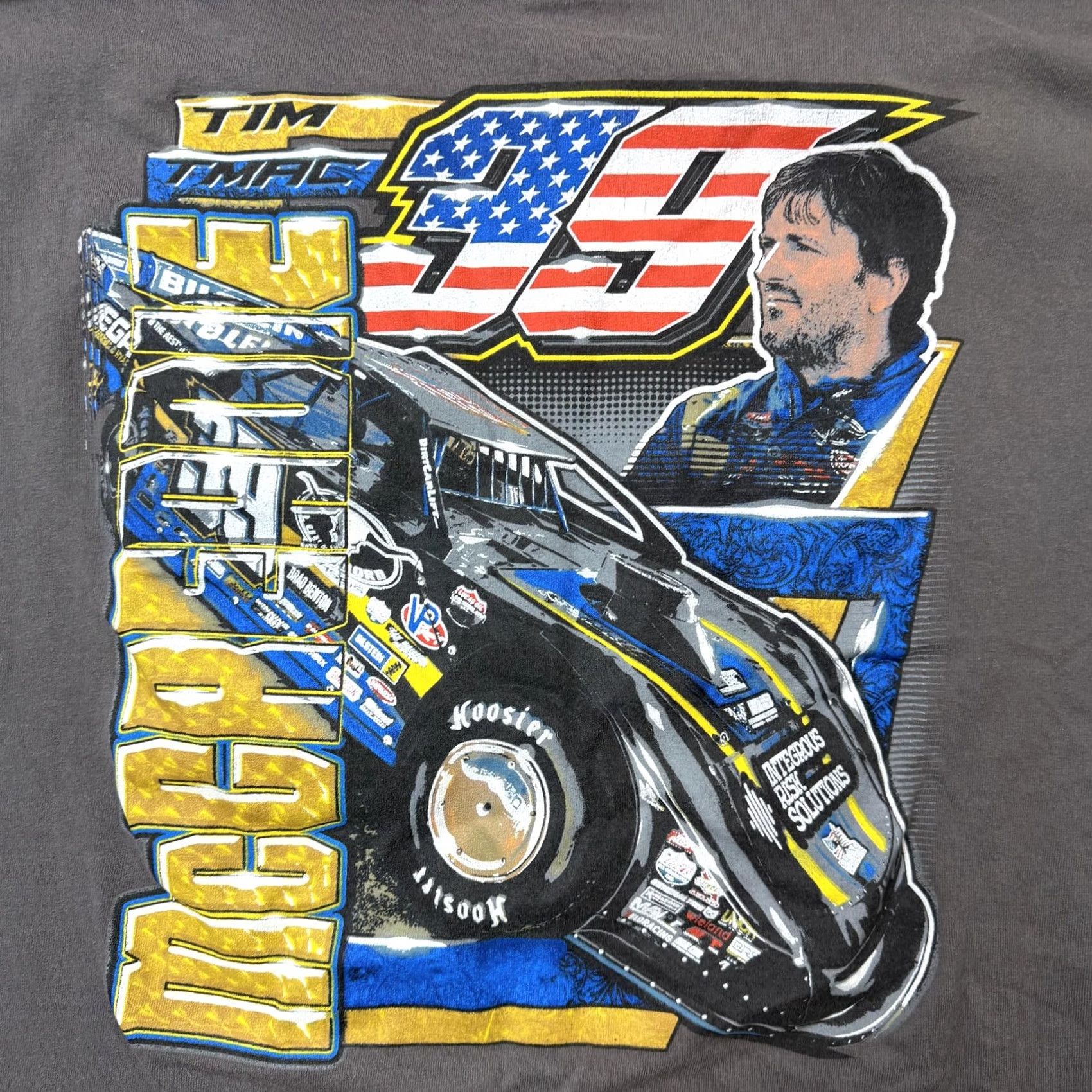 Gildan TMAC 39 Tim McCreadie Shirt Mens XL Gray Racing USA Flag Tee T-Shirt Gildan Heavy Cotton Size US XL / EU 56 / 4 - 2 Thumbnail