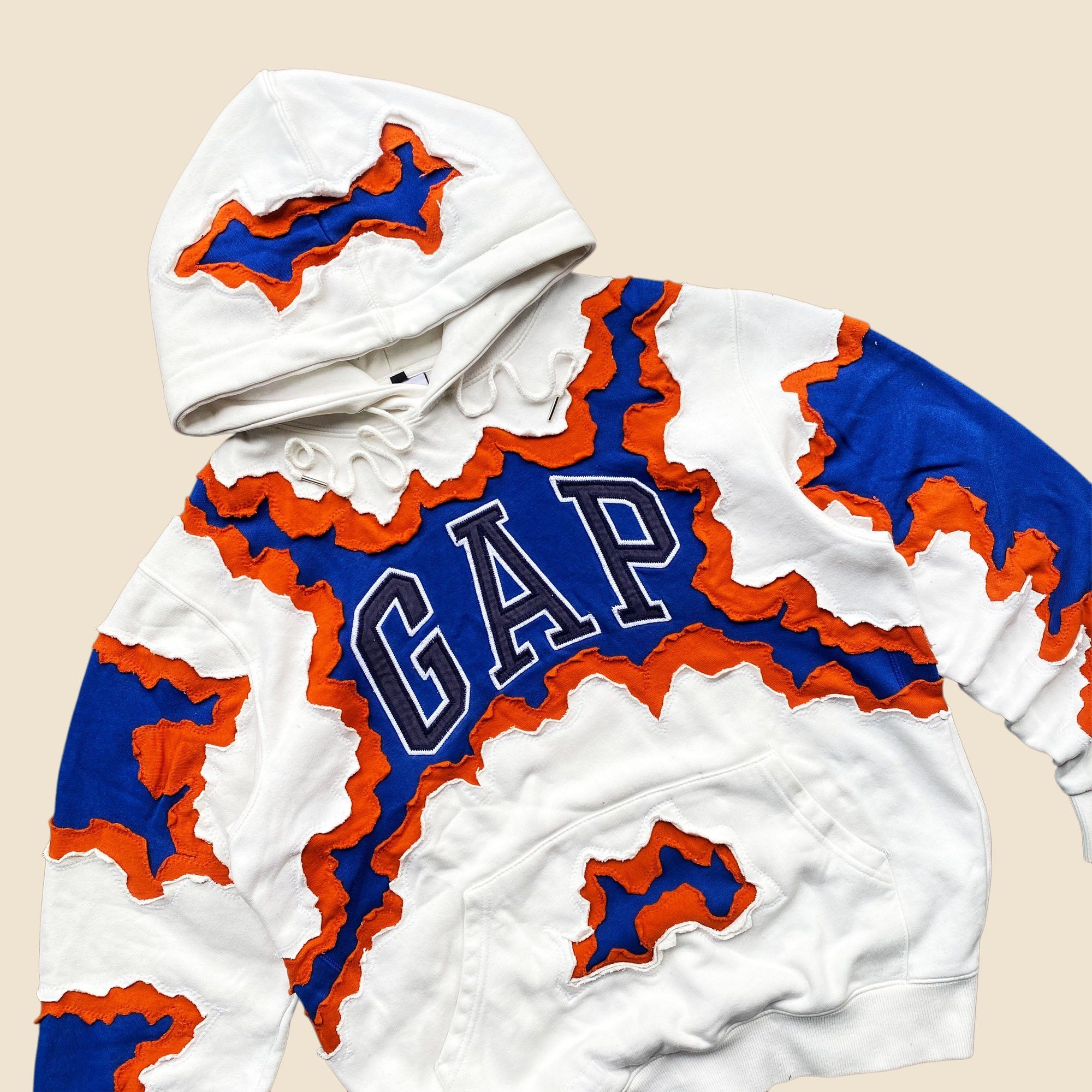Gap 1 OF 1 REWORKED GAP CRACKY 3 LAYERED HOODIE SIZE LARGE Size US L / EU 52-54 / 3 - 2 Thumbnail