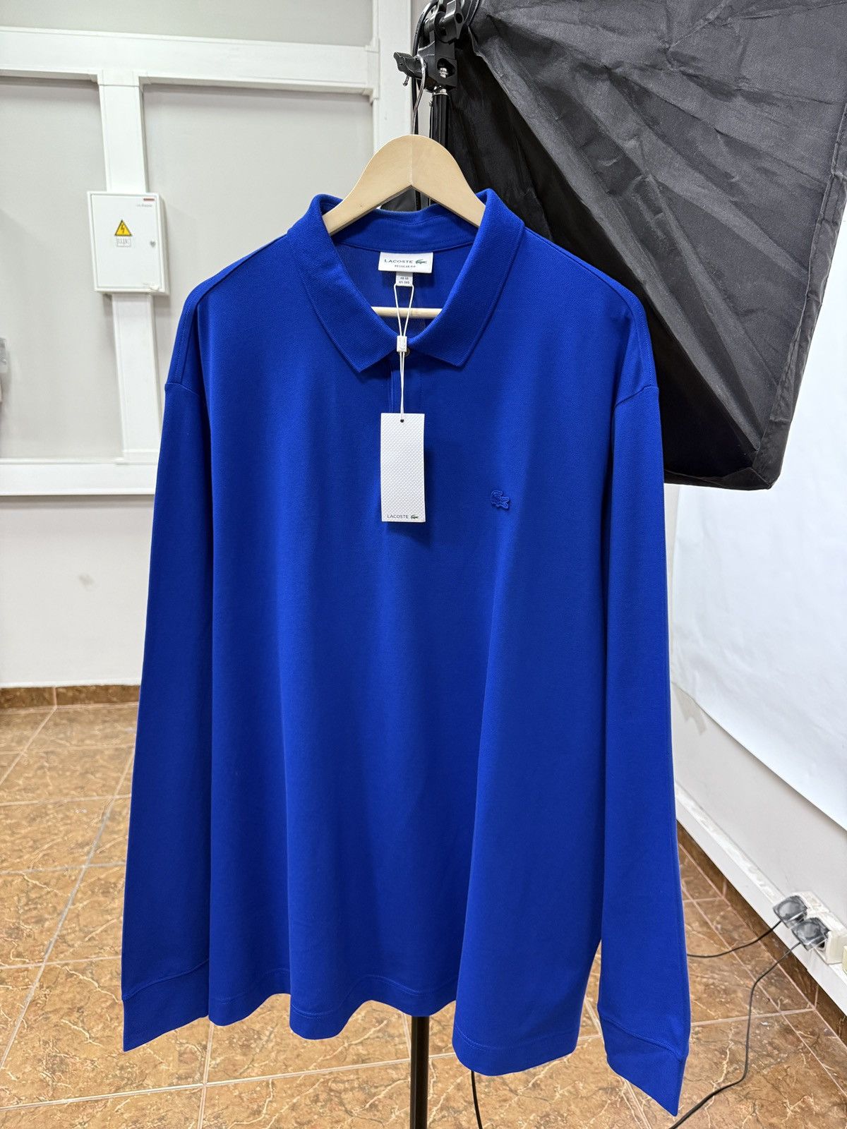 Lacoste 🇫🇷 NEW❗️ Lacoste Regular Fit Polo Long Sleeve Made in France Size US XXL / EU 58 / 5 - 8 Thumbnail