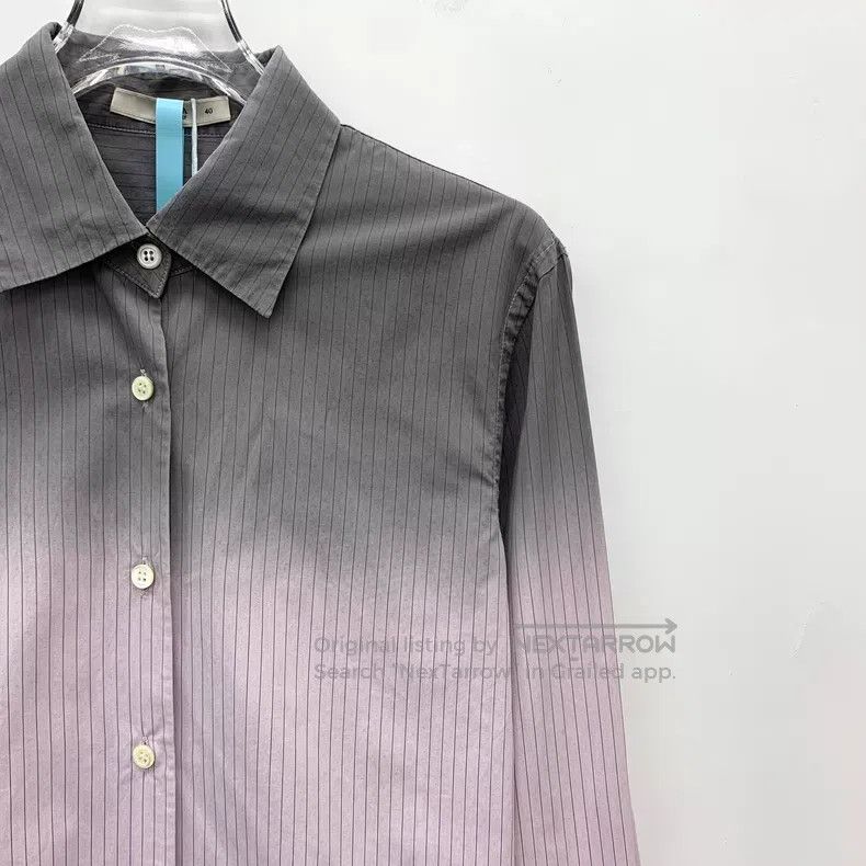 Prada Prada Colour-blocked vertical striped cotton lapel single- Size US XXS / EU 40 - 3 Thumbnail