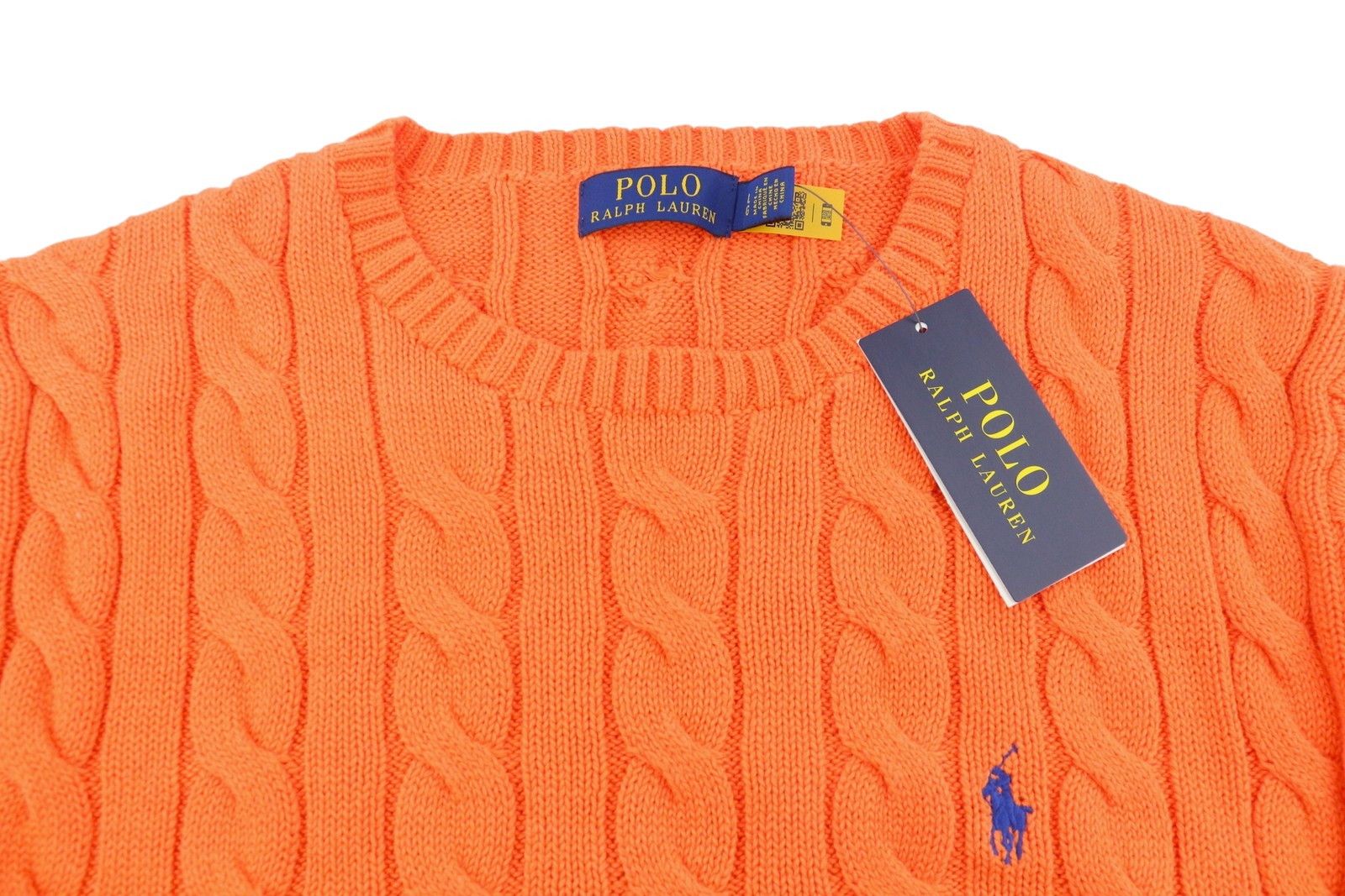 Ralph Lauren ORANGE L Cable Knit Pullover Jumper 86917 Size US L / EU 52-54 / 3 - 5 Thumbnail