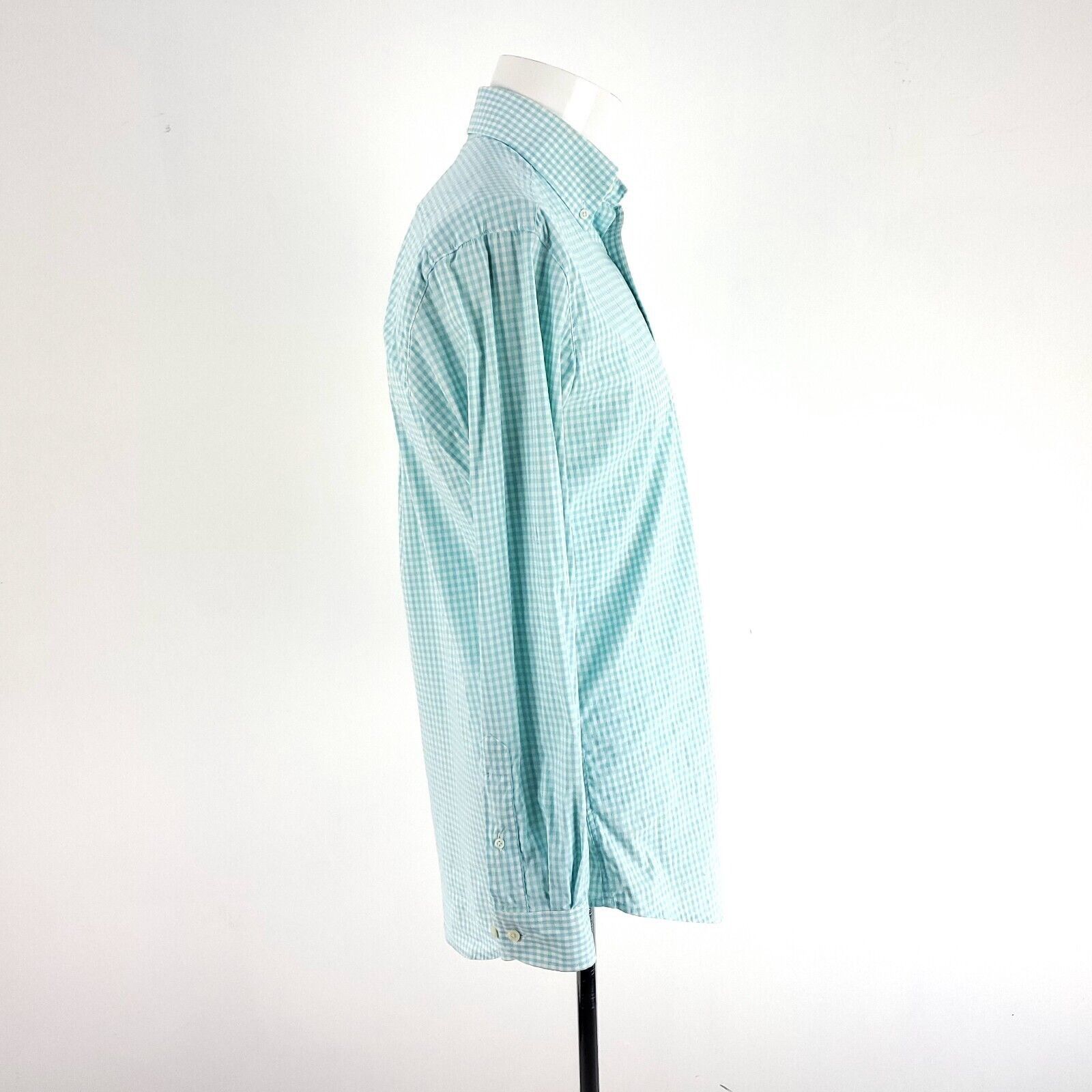 Footjoy FJ Footjoy Teal Check Small Button Down Nylon Spandex Size US S / EU 44-46 / 1 - 5 Thumbnail