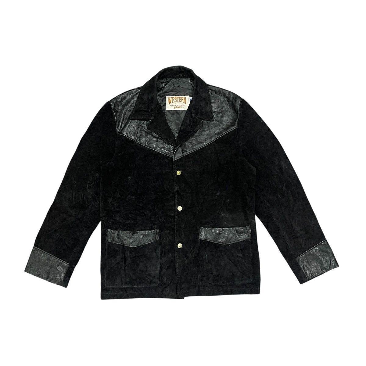 Schott Vintage Schott NYC Western Made in USA Suede Leather Jacket Size US L / EU 52-54 / 3 - 1 Thumbnail