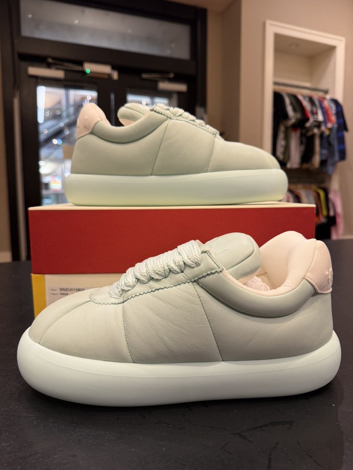 Marni Marni Bigfoot Leather Sneakers - Light Blue Size US 7 / EU 40 - 2 Thumbnail