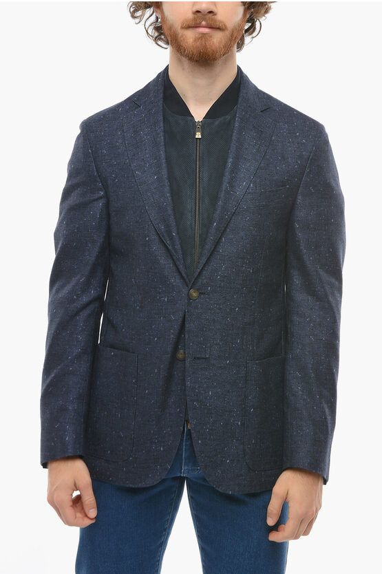 Corneliani Id Silk Blend Identity Blazer With Removable Chest Piece 