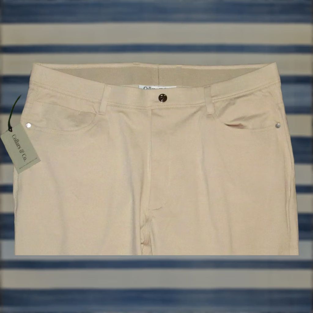 CO COLLARS & CO Stone CEO Tech Pull On Pants 38 x 34 NWT Mens Chino Stone 38x34 Size US 38 / EU 54 - 1 Thumbnail