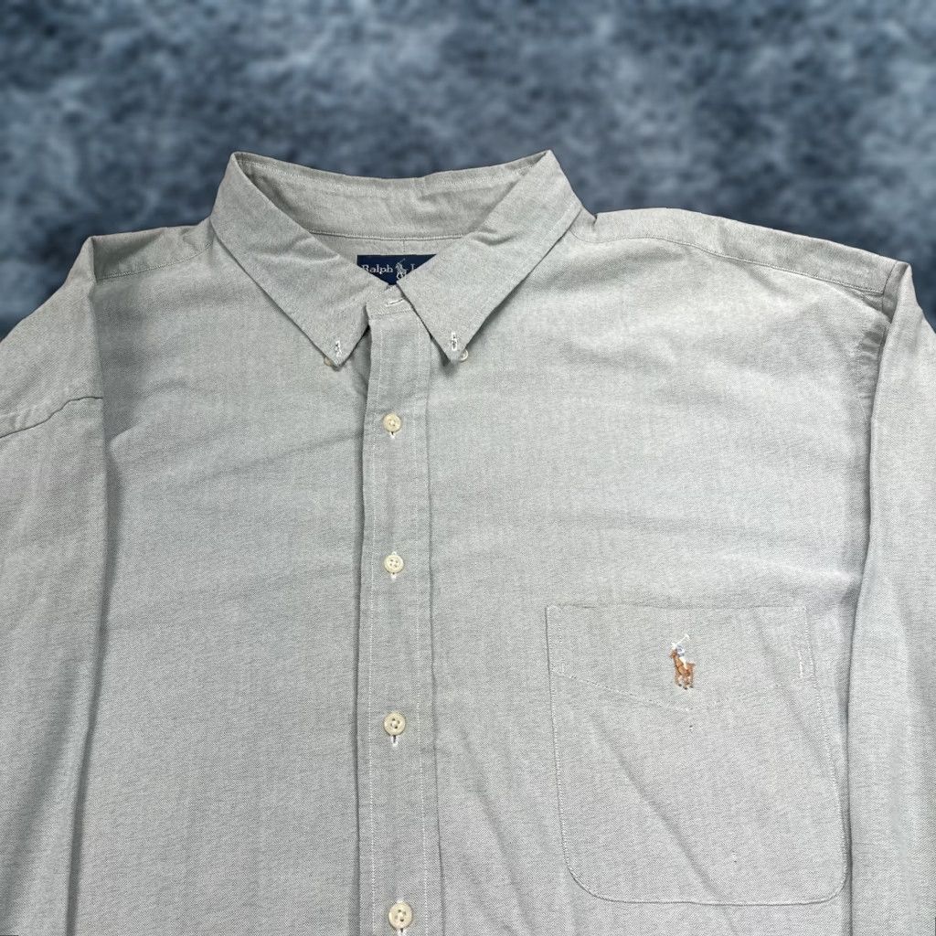 Ralph Lauren Ralph Lauren Shirt Big 4X Mens Green Long Sleeve Button-Down Cotton Oxford Size US XXL / EU 58 / 5 - 1 Thumbnail