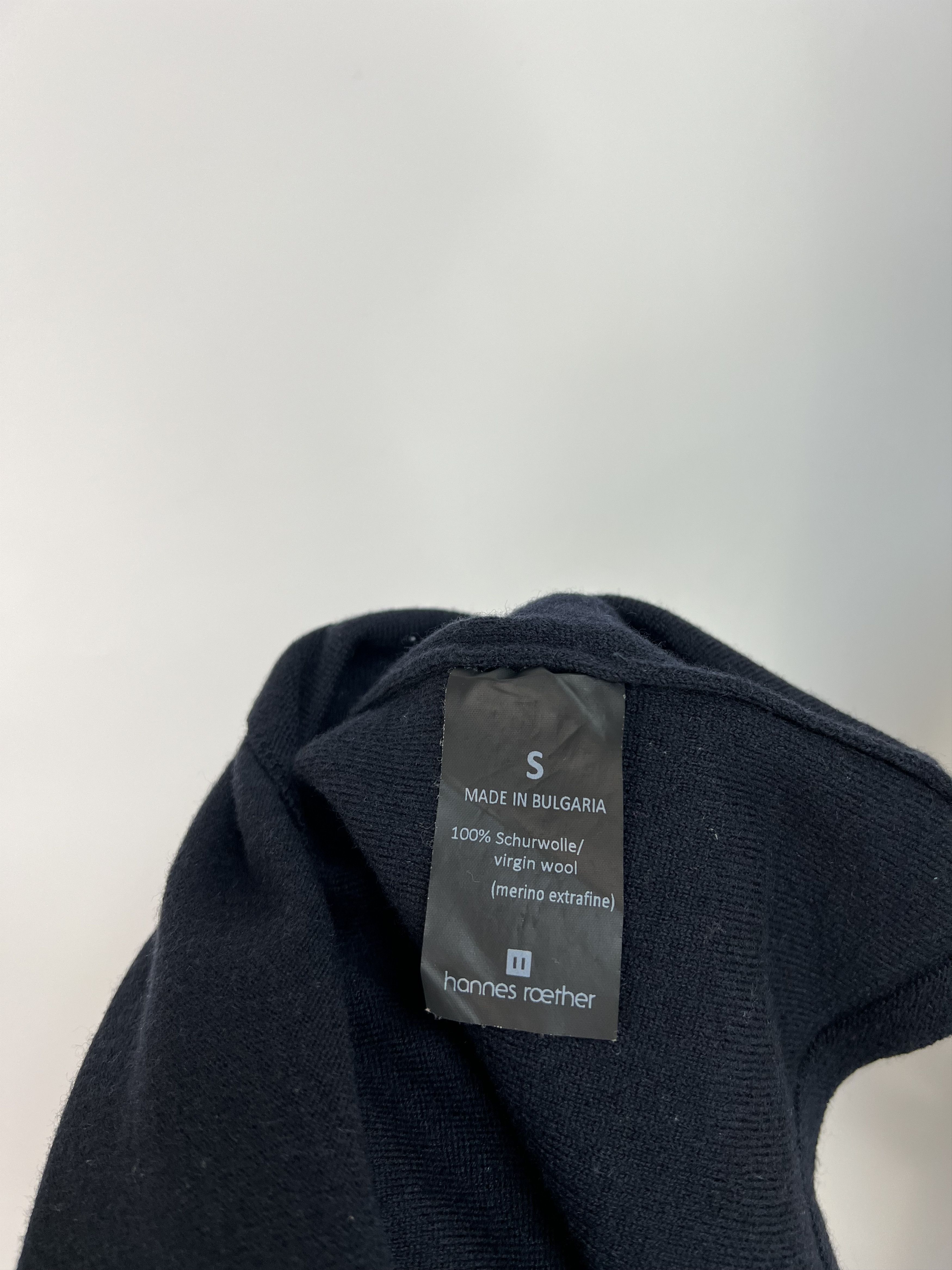 hannes roether Hannes Roether Navy 100% Merino Wool Crew Neck Sweater Size S / US 4 / IT 40 - 15 Thumbnail