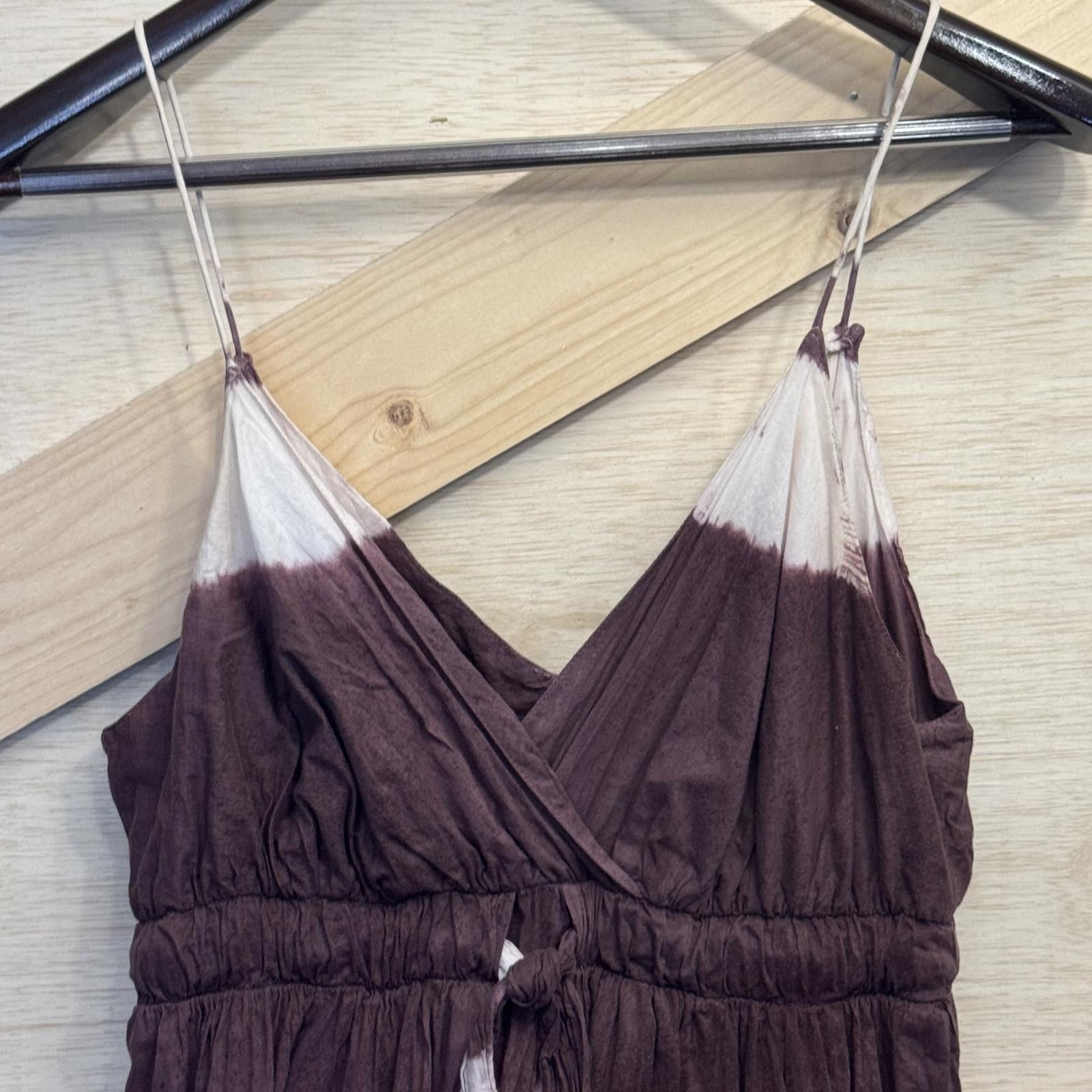 Designer Bohemian Tie-Dye Summer Dress, Spaghetti Straps Size L / US 10 / IT 46 - 5 Thumbnail