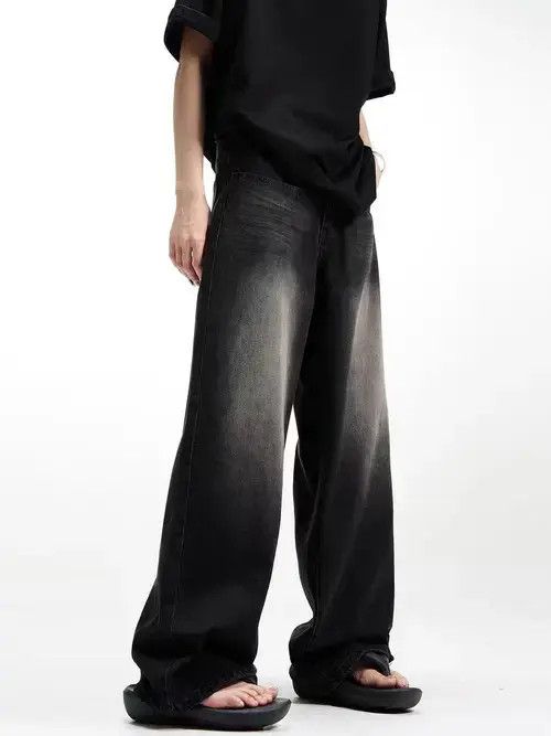 Japanese Brand × Jean Vintage washed and draped loose wide leg jeans Size US 32 / EU 48 - 4 Thumbnail