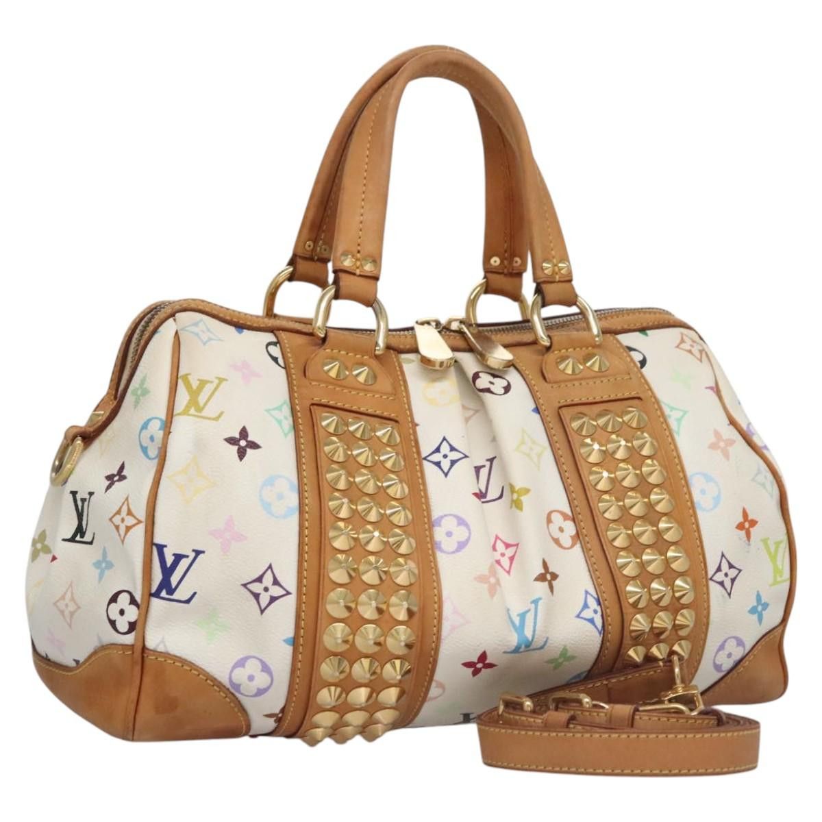 LOUIS VUITTON Monogram Multicolor Courtney MM Bag 2way White