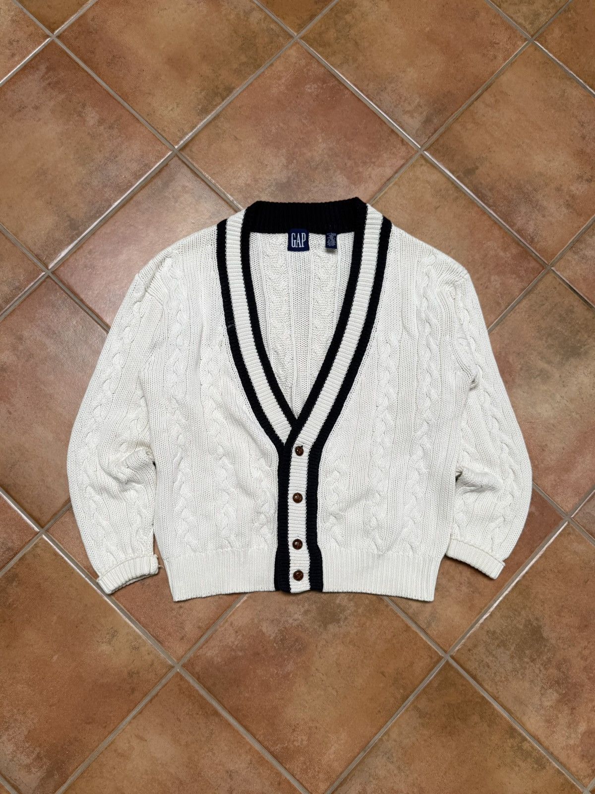 Gap Vintage GAP Cable Knit Cardigan Size US L / EU 52-54 / 3 - 1 Thumbnail
