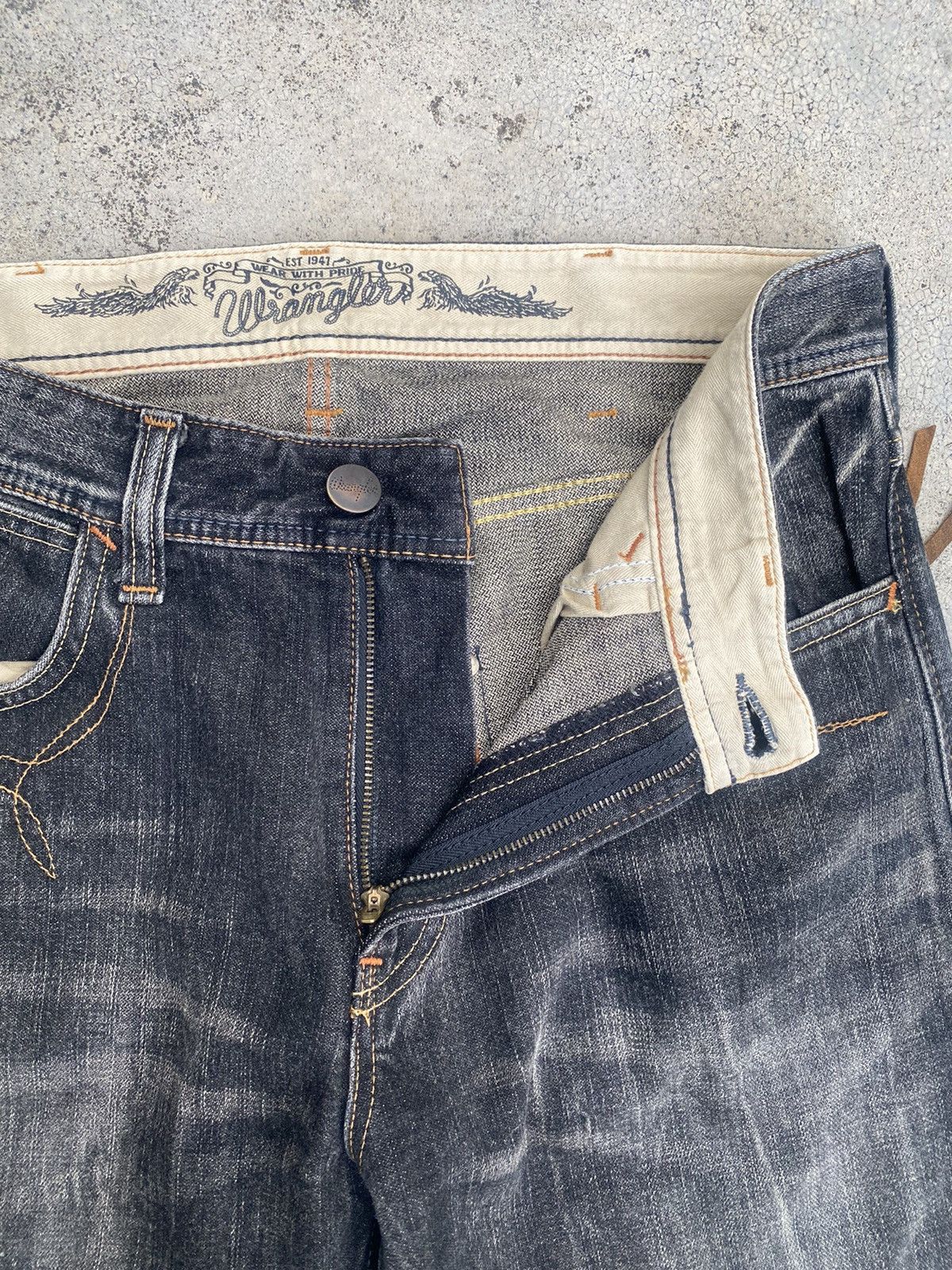 Japanese Brand × Vintage × Wrangler Vintage y2k Wrangler Faded Claw Mark Jeans Size US 32 / EU 48 - 5 Thumbnail