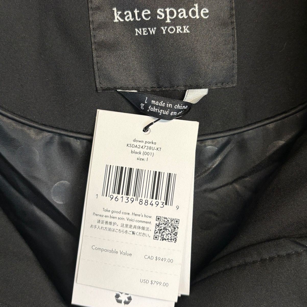 Kate Spade NWT Kate Spade Down Parka Black Sherpa Fox Trim Hood Size L Size L / US 10 / IT 46 - 3 Thumbnail