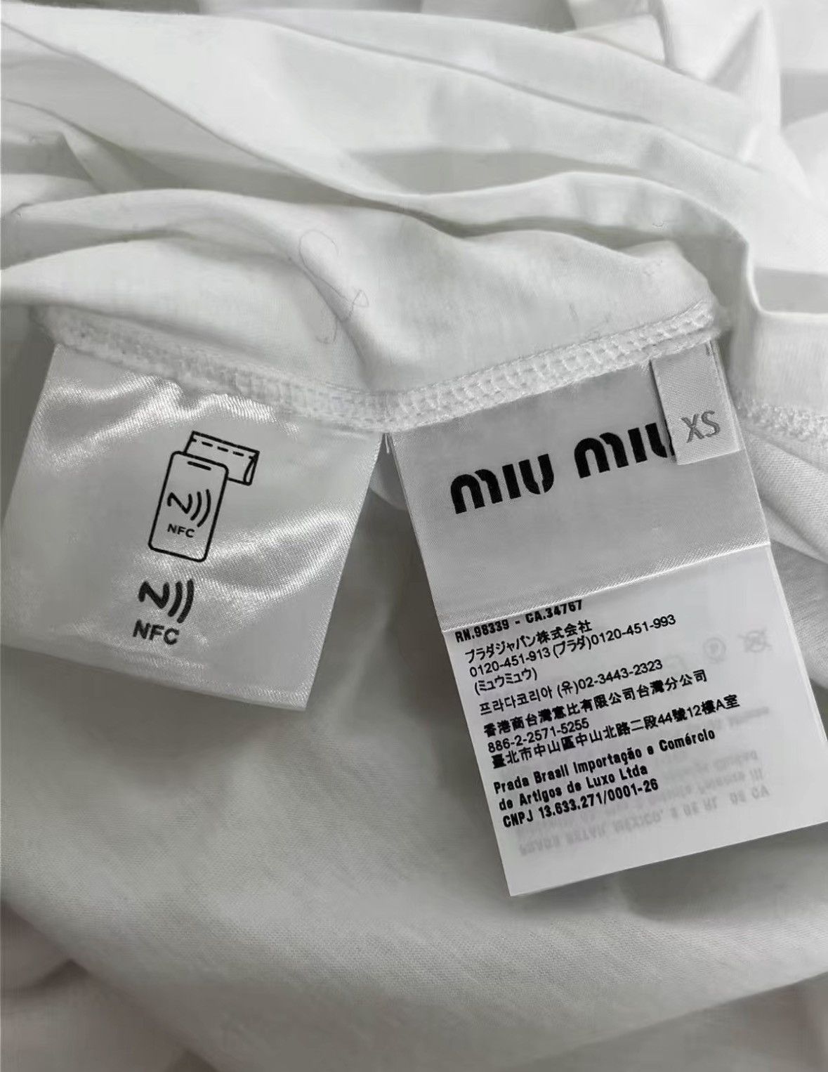 Miu Miu Miu miu New white chest logo long sleeve Size US XS / EU 42 / 0 - 4 Thumbnail