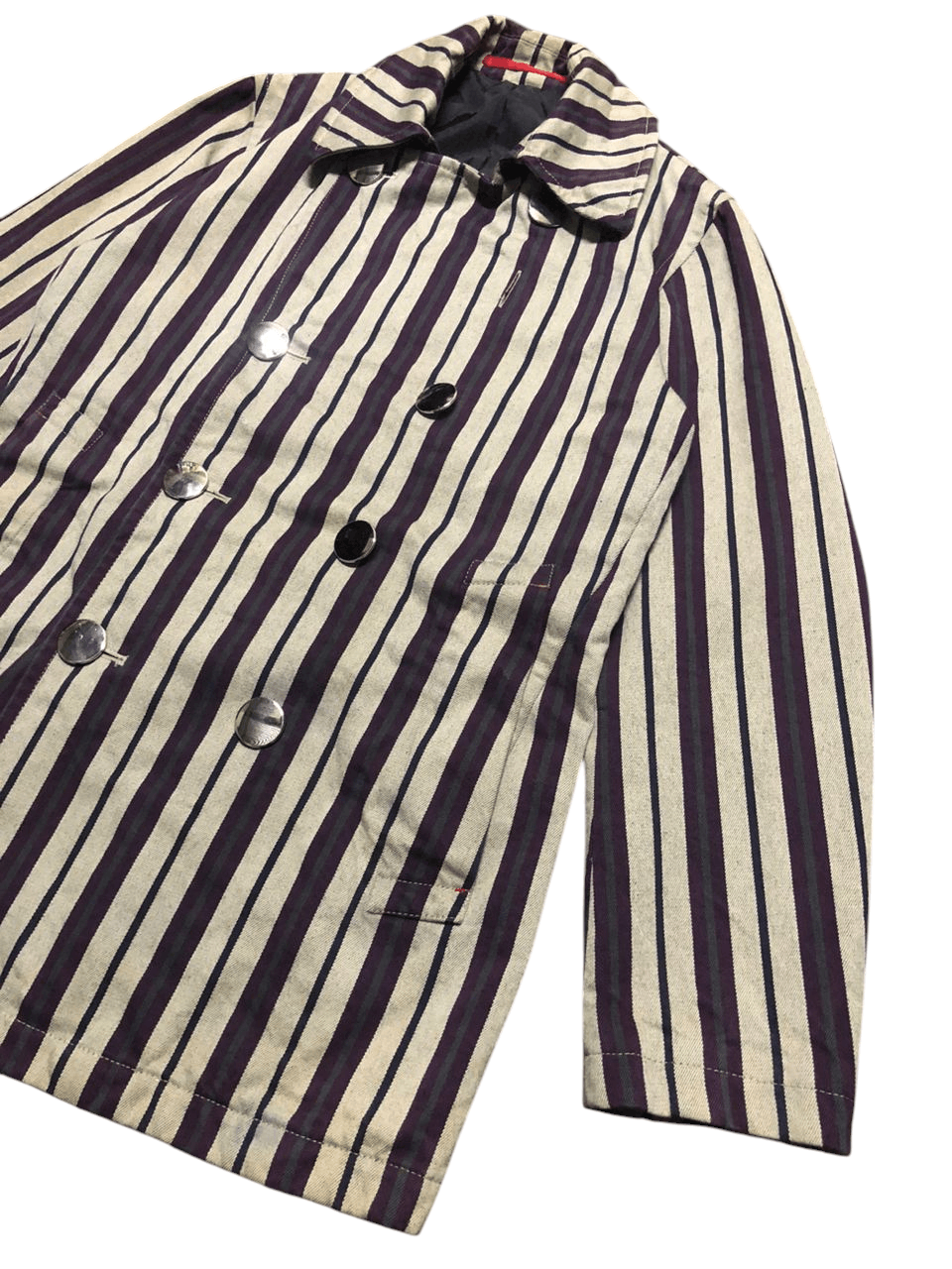 Japanese Brand Japanese Brand Yutaka Stripe Double Breasted Coat Size US S / EU 44-46 / 1 - 7 Thumbnail
