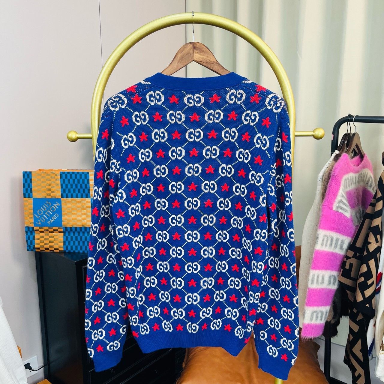 Gucci Gucci Blue new star full print cardigan sweater 2501-Nextar Size US XS / EU 42 / 0 - 2 Thumbnail
