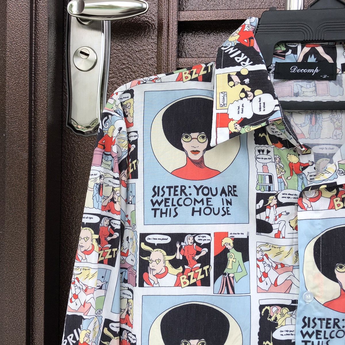 Japanese Brand Decomp Print Comic Book Long sleeve Shirt Size US L / EU 52-54 / 3 - 4 Thumbnail