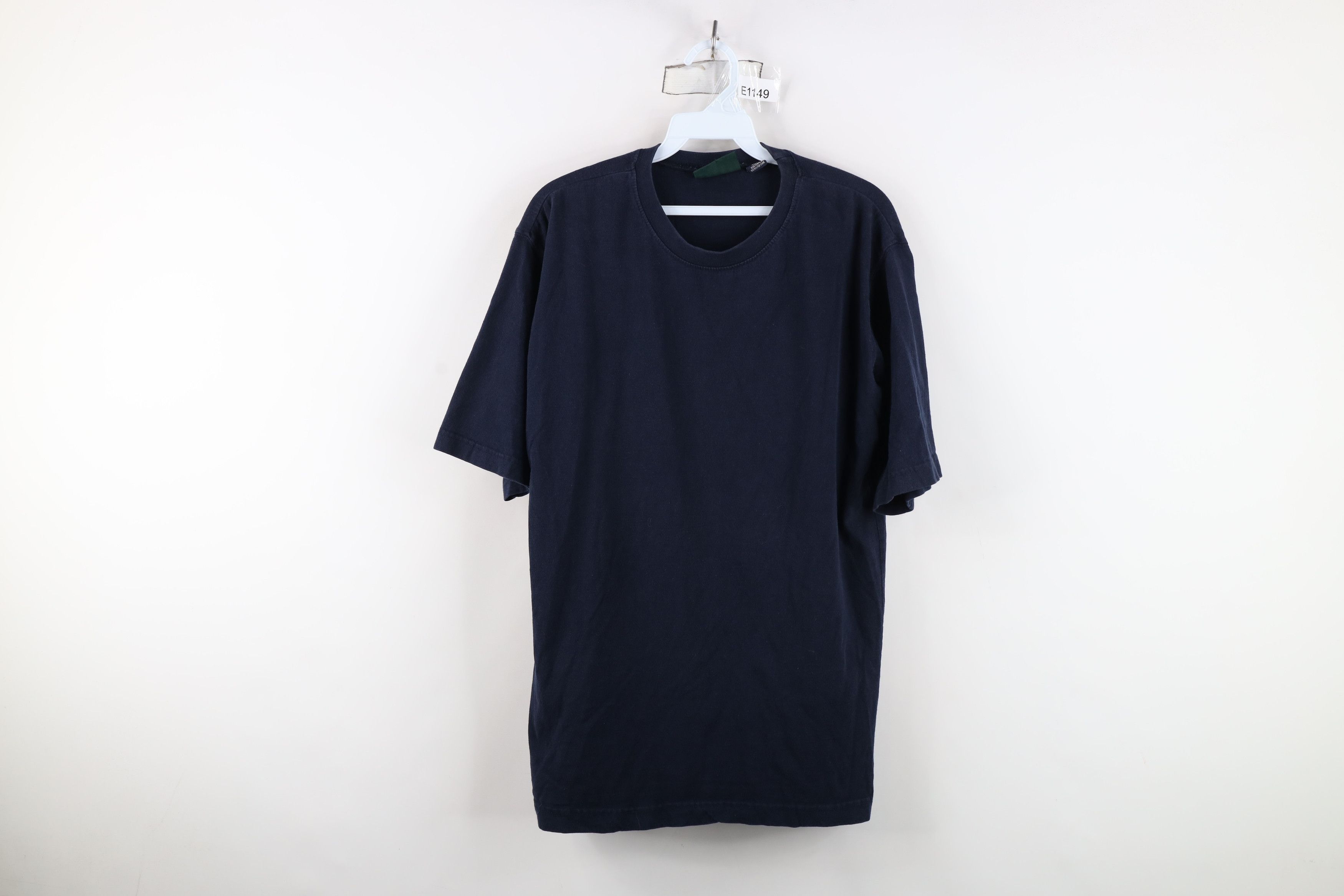 Vintage Vintage 90s Streetwear Heavyweight Cotton T-Shirt Blue Size US L / EU 52-54 / 3 - 1 Thumbnail