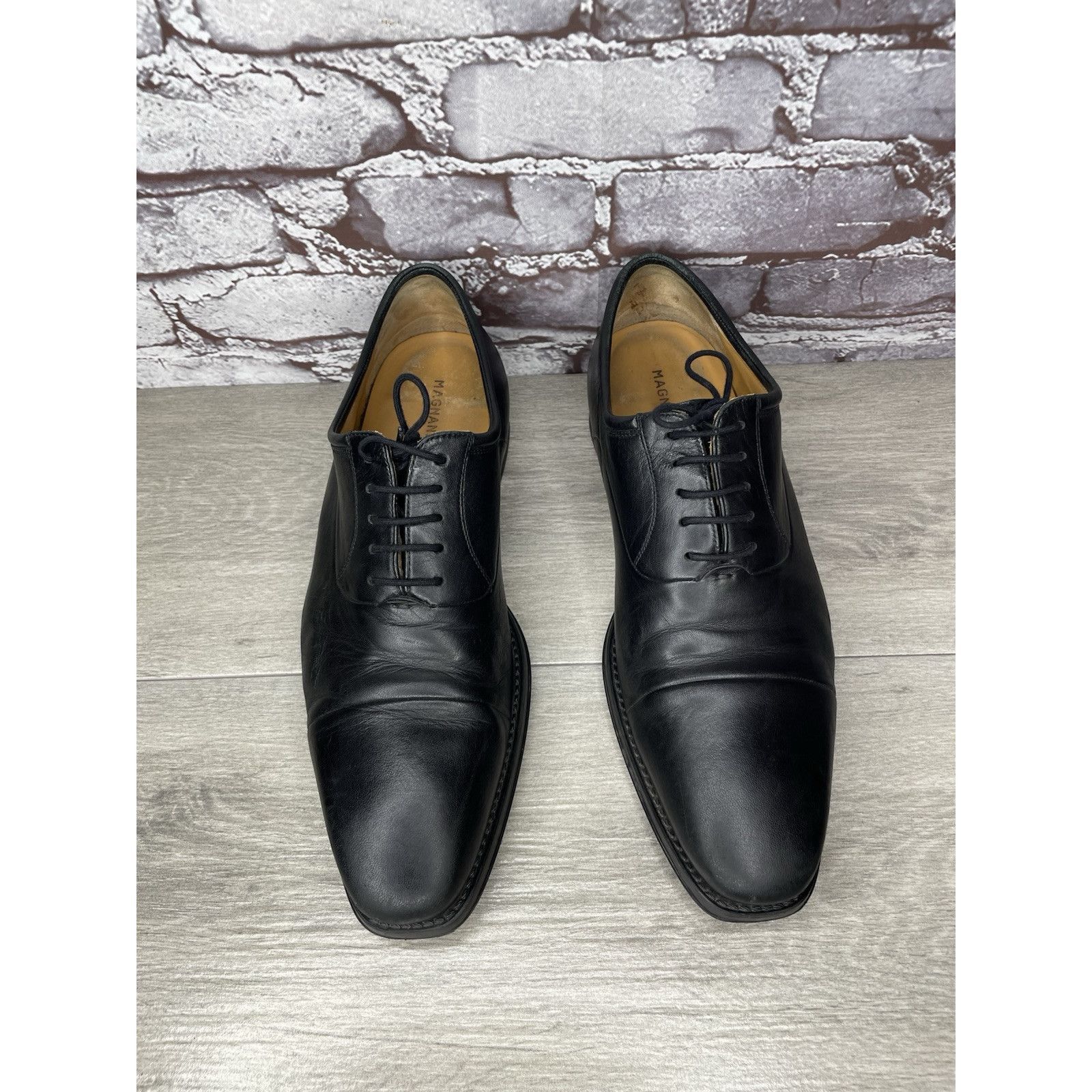 Magnanni Magnanni Black Leather Cap Toe Lace Up Oxfords Dress Shoes M Size US 10 / EU 43 - 14 Thumbnail
