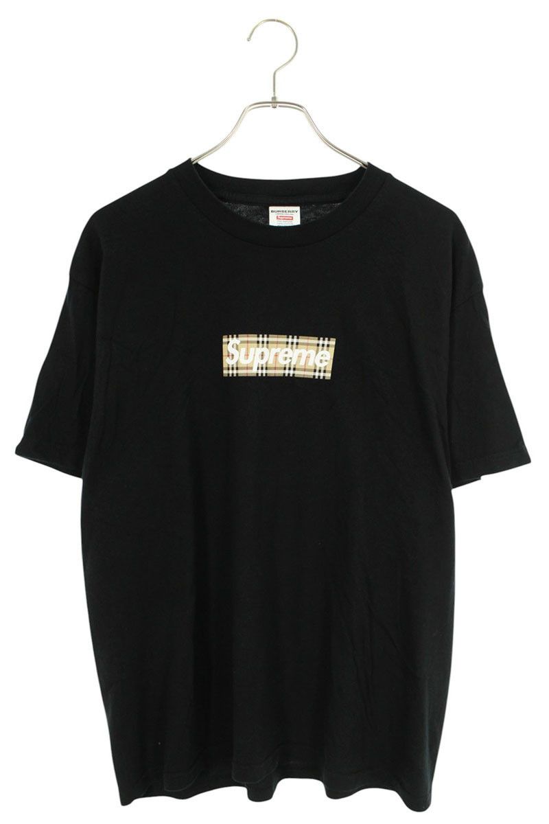 Burberry × Supreme Burberry x Supreme Box Logo Tee Black | Grailed