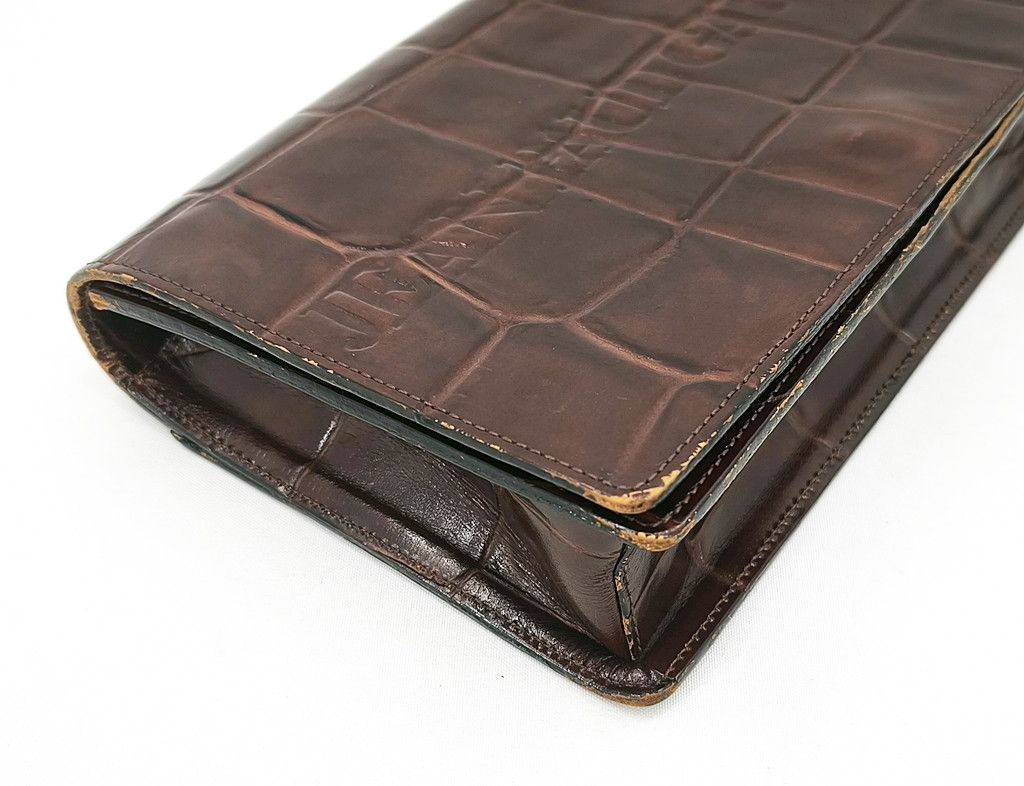 Jean Paul Gaultier JEAN PAUL GAULTIER Brown Croc embossed clutch sling bag Size ONE SIZE - 8 Thumbnail