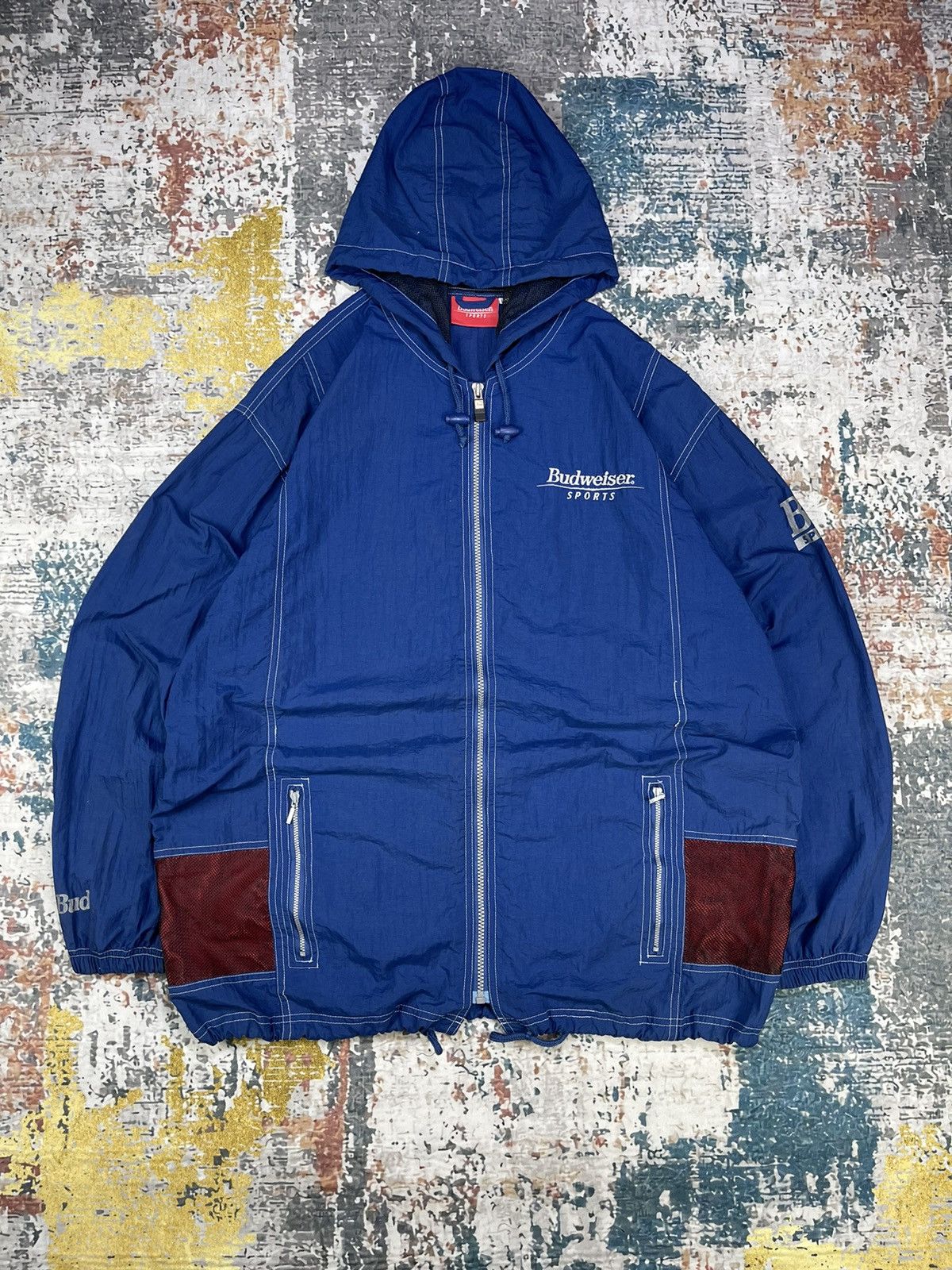 Budweiser Vintage BUDWEISER SPORTS Nylon Windbreaker Size US L / EU 52-54 / 3 - 1 Thumbnail