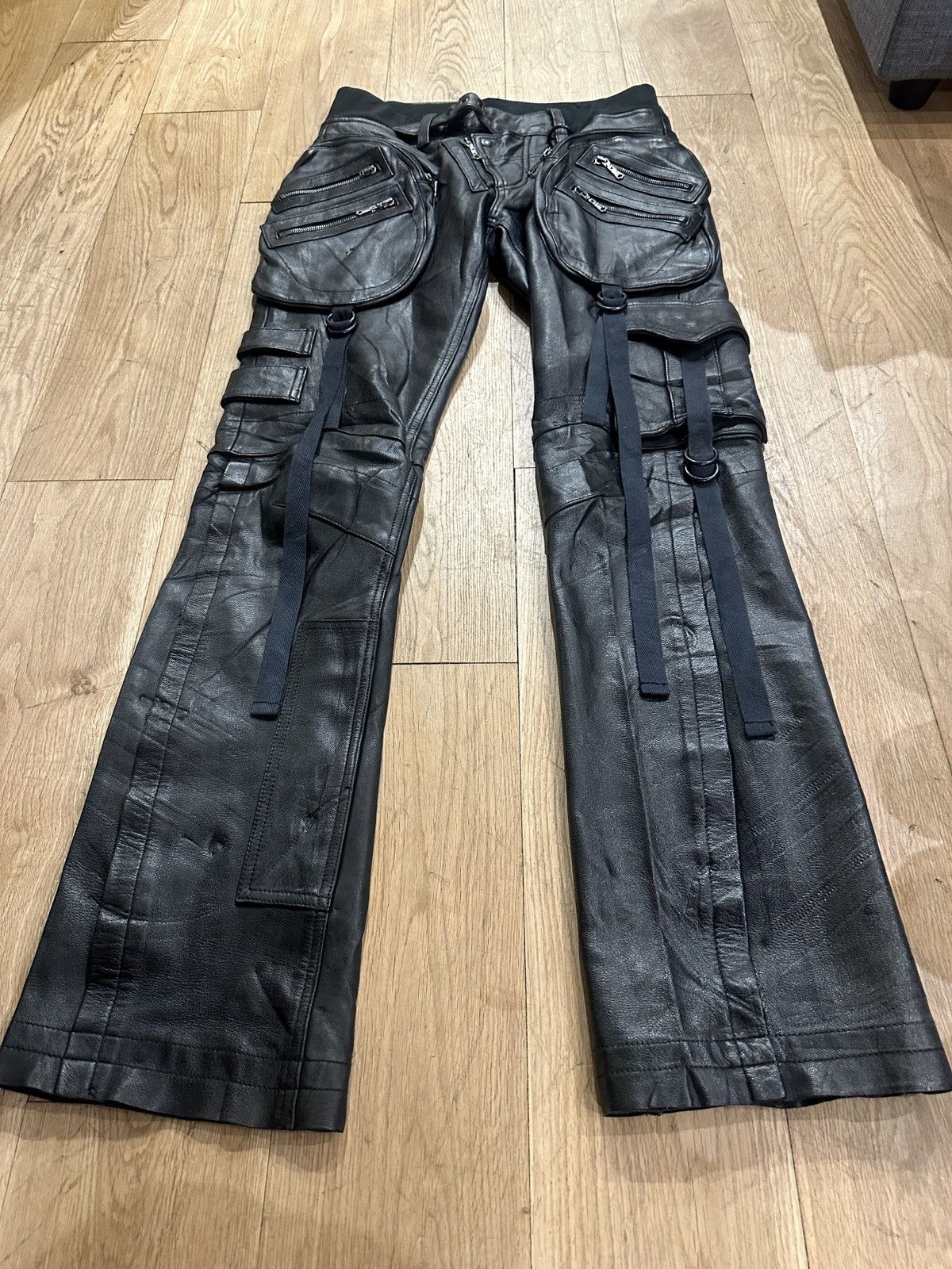 Yasuyuki Ishii Yasuyuki Ishii Gunslinger Goat Leather Cargos Size US 33 - 4 Thumbnail