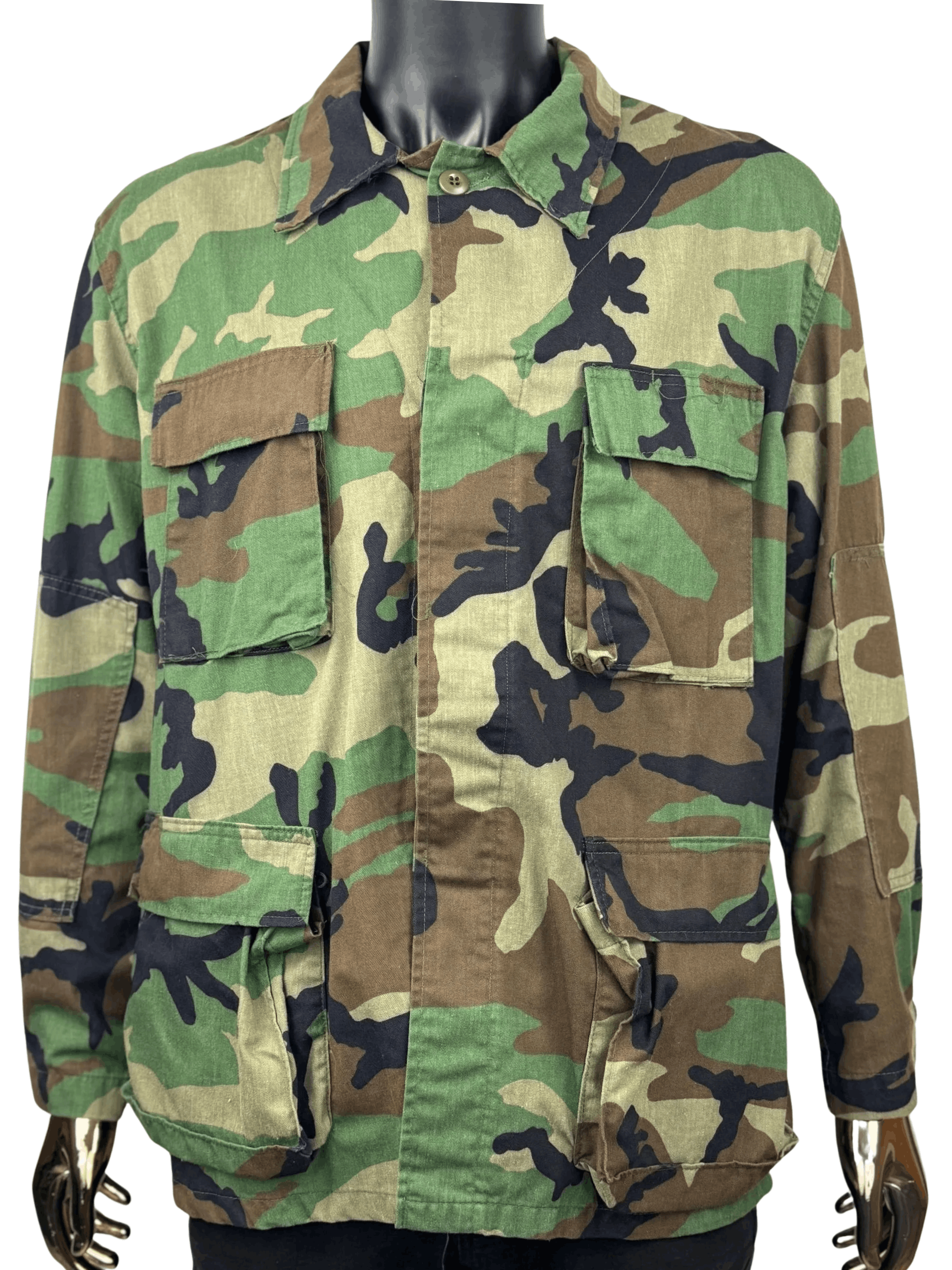 Vintage VTG 80s 90s US Army Uniform (BDU) Field Jacket M81 Camo Size US XL / EU 56 / 4 - 2 Thumbnail