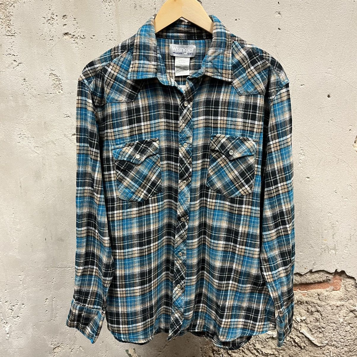 Wrangler Vintage Wrangler Rancher Plaid Pearl Snap Button Down Shirt Size US XL / EU 56 / 4 - 1 Thumbnail