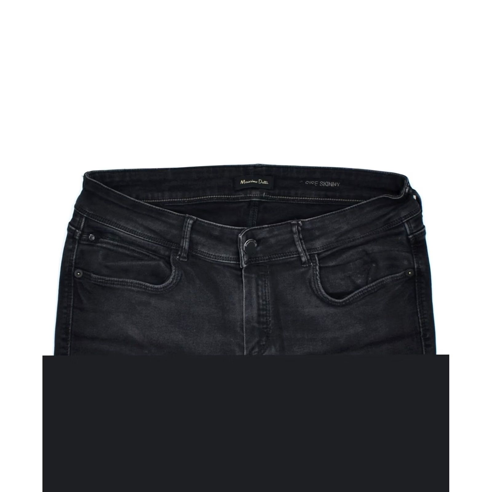 Massimo Dutti MASSIMO DUTTI Womens Skinny Jeans Mid Rise Black Cotton W28 L29 Size 28" / US 6 / IT 42 - 3 Thumbnail