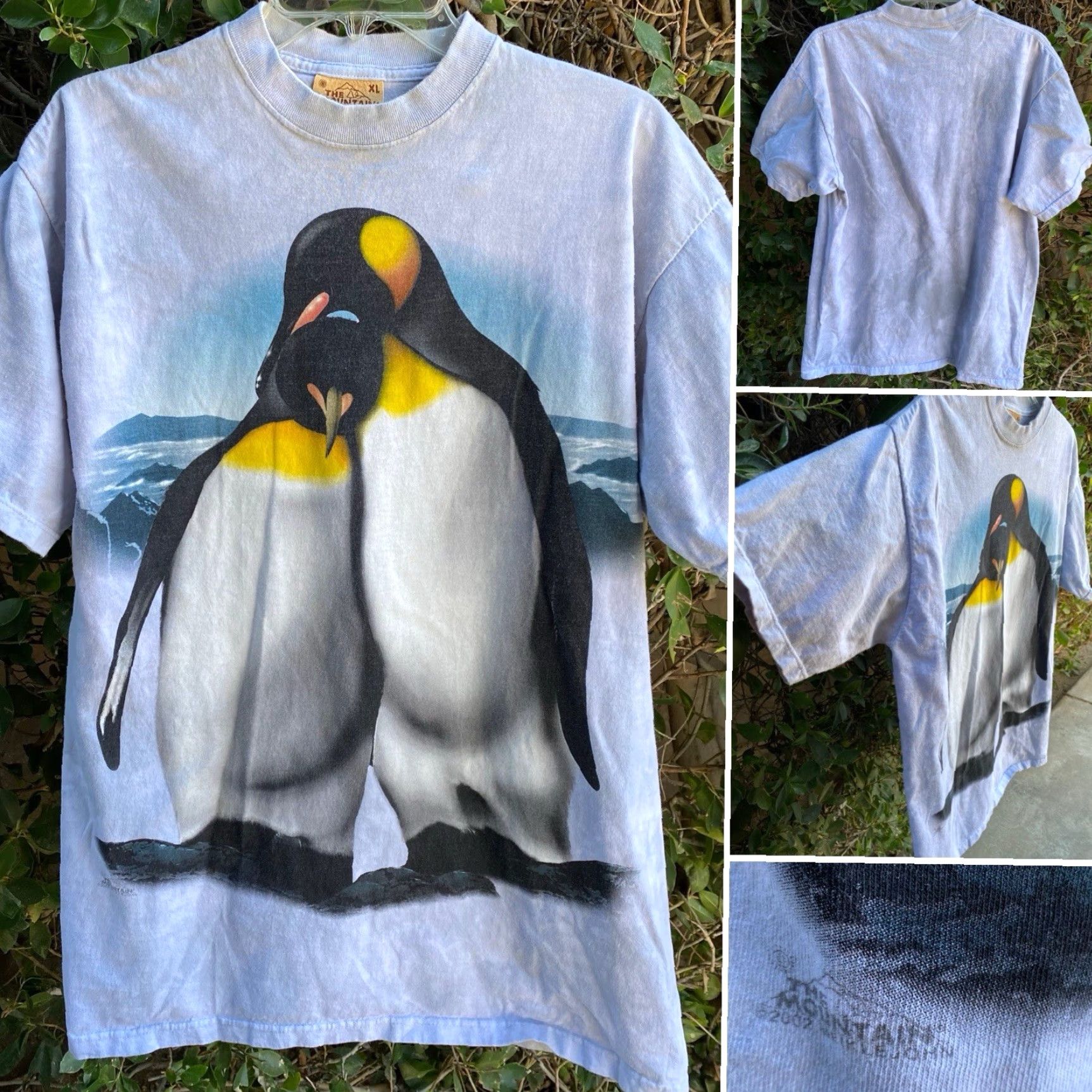 The Mountain VINTAGE The Mountain T-Shirt Penguin Penguins 2002 Nature Tee Size XL Gray Cotton Men Short Sleeve Graphic Print Shirt XL Mens Size US XL / EU 56 / 4 - 2 Thumbnail