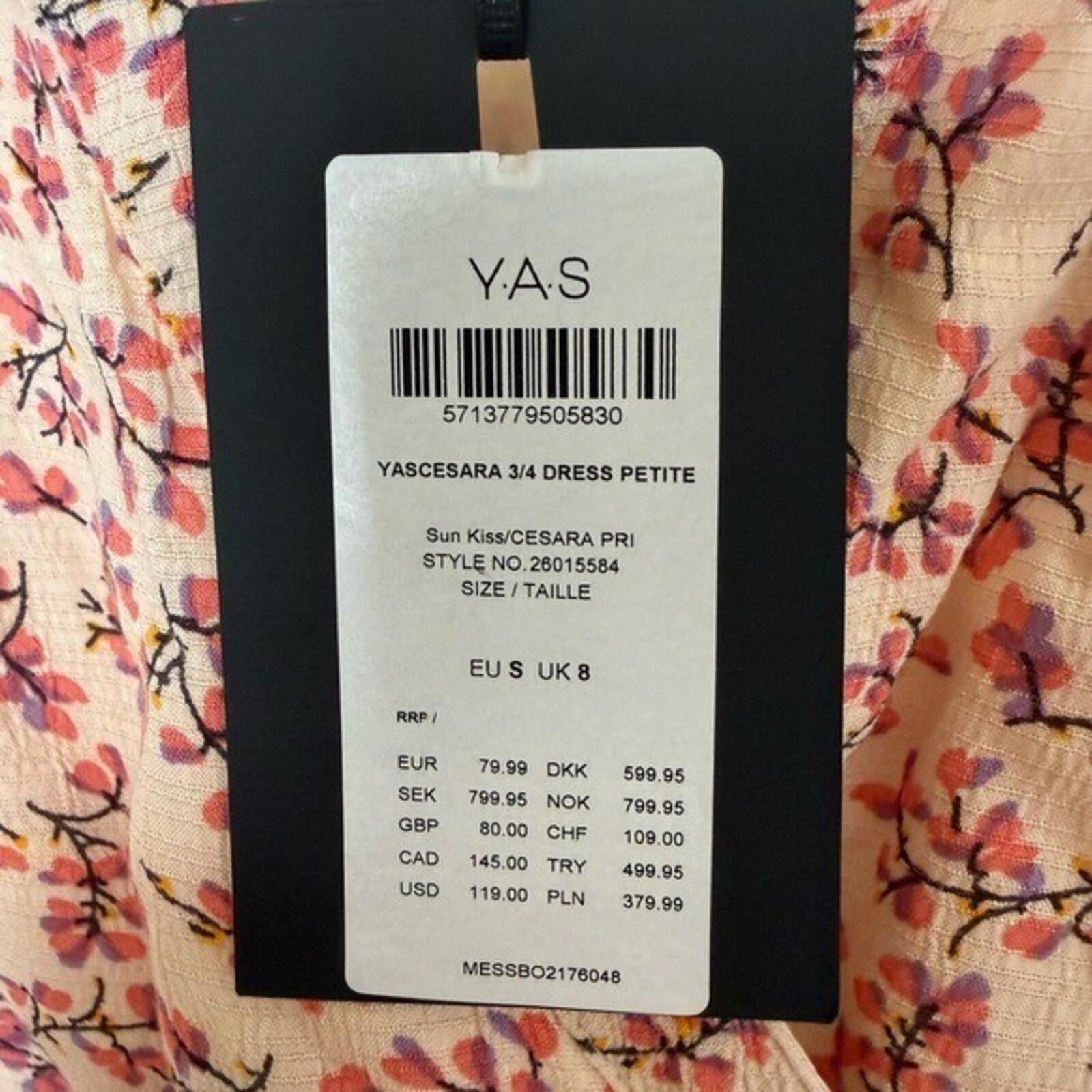 Yasuyuki Ishii Y.A.S YASCESARA Floral Mini Dress EU S Pink V-Neck Boho NWT Size S / US 4 / IT 40 - 4 Thumbnail