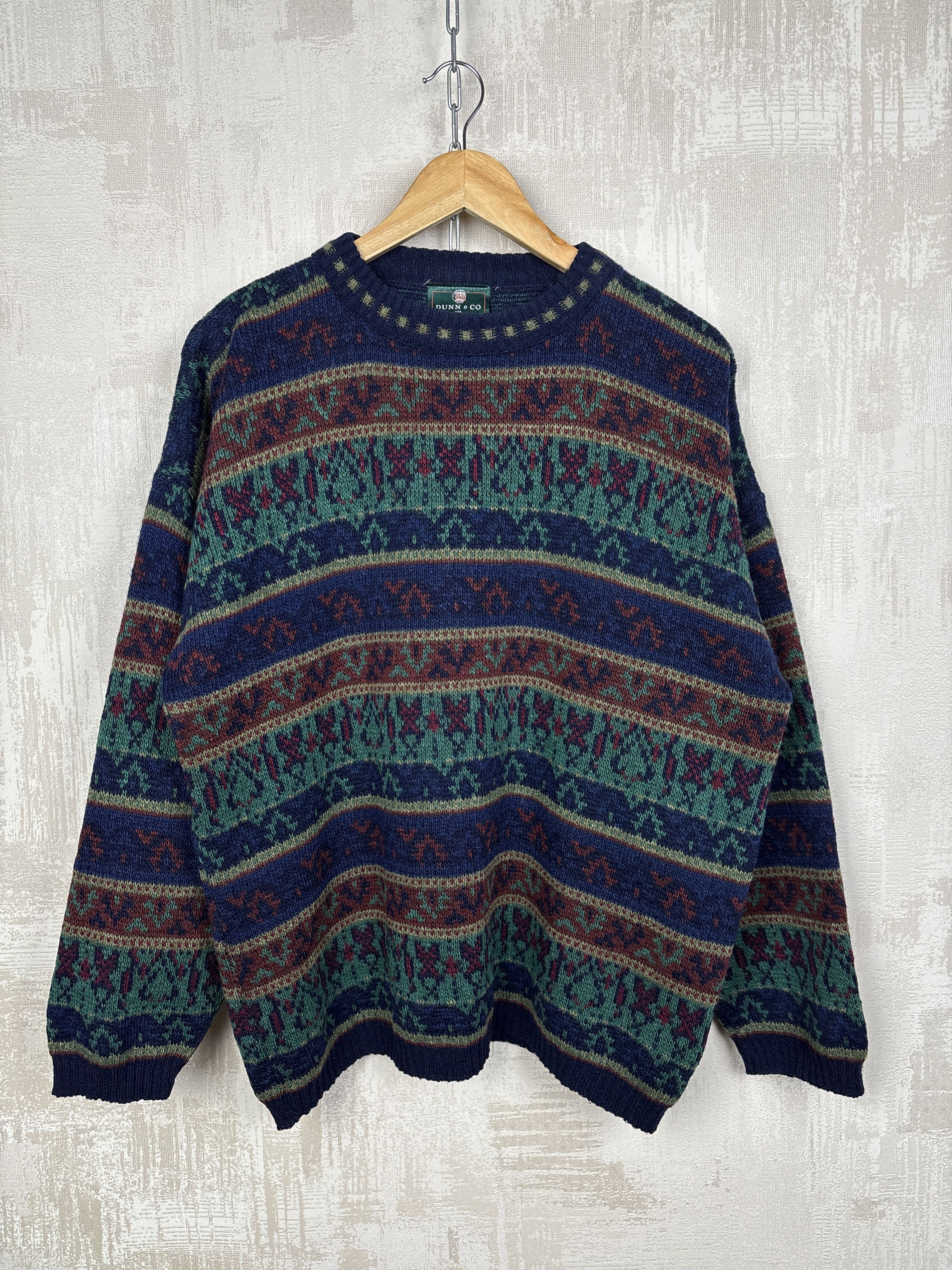 Other Dunn & Co Vintage Knit Sweater Wool Blend Fair Isle Pattern Size US L / EU 52-54 / 3 - 1 Thumbnail