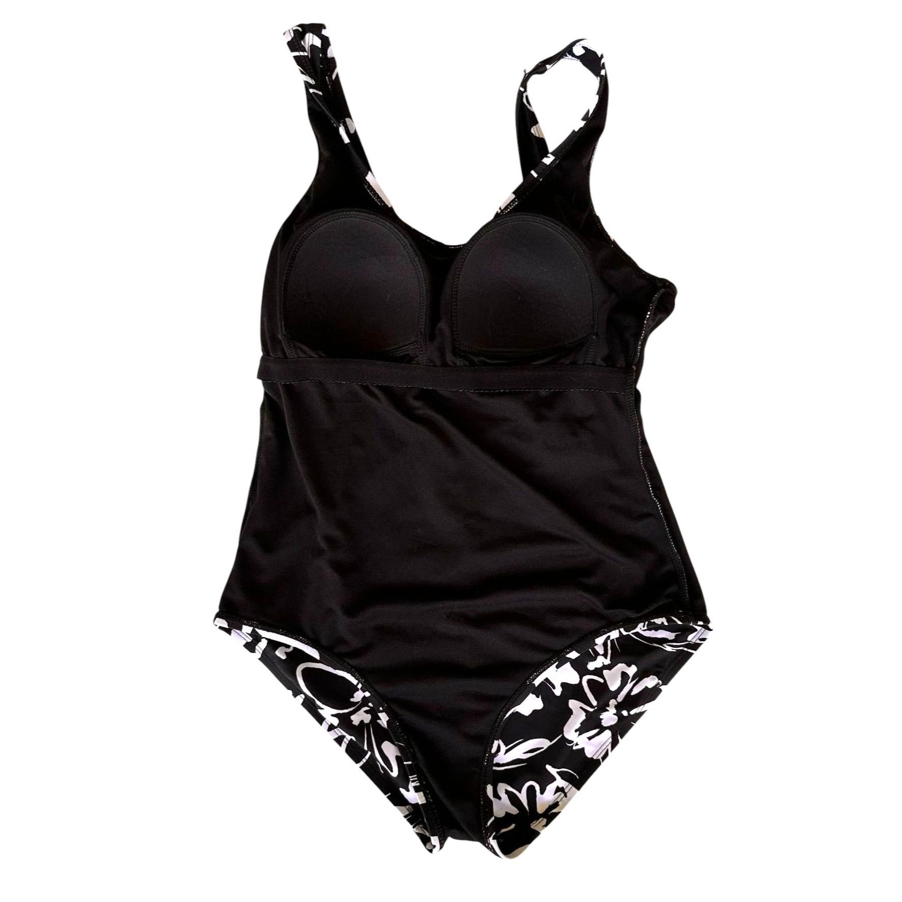 Hurley Hurley Swimsuit Small Petite SP Black White One Piece Floral Size S / US 4 / IT 40 - 7 Thumbnail