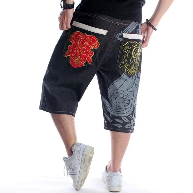Japanese Brand × Jean Hip Hop Printed Embroidery Jorts Size US 38 / EU 54 - 4 Thumbnail
