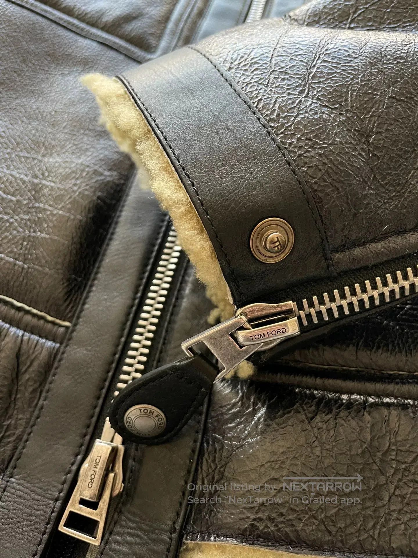 Tom Ford TOM FORD Leather Jacket with Fur Lining. Size US S / EU 44-46 / 1 - 5 Thumbnail