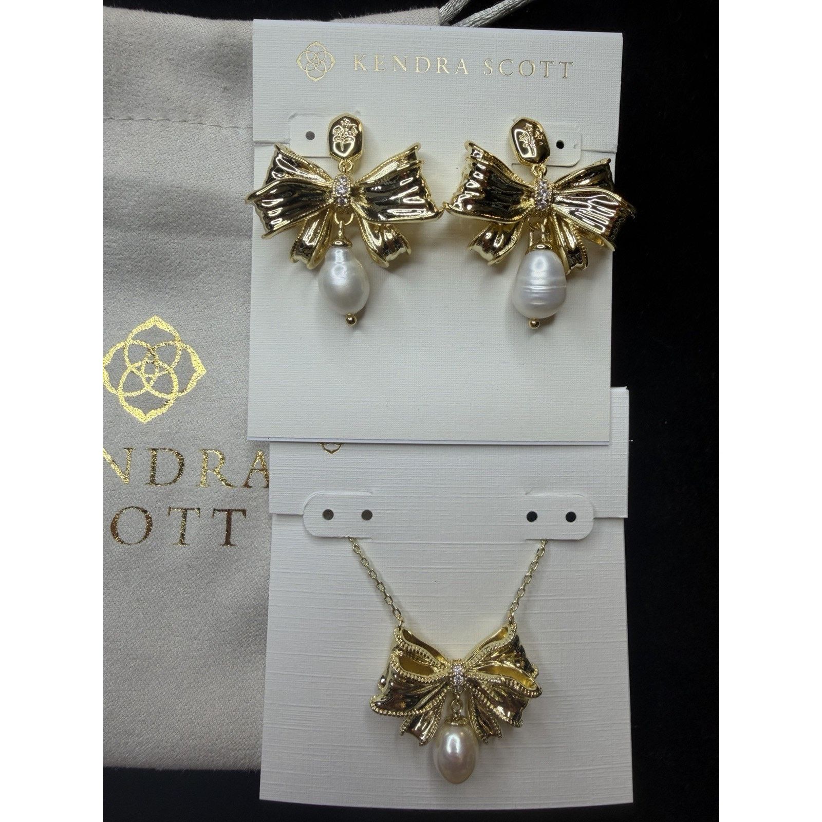 Kendra Scott Kendra Scott x Love Shack Fancy Bow Necklace Earrings Set Size ONE SIZE - 3 Thumbnail