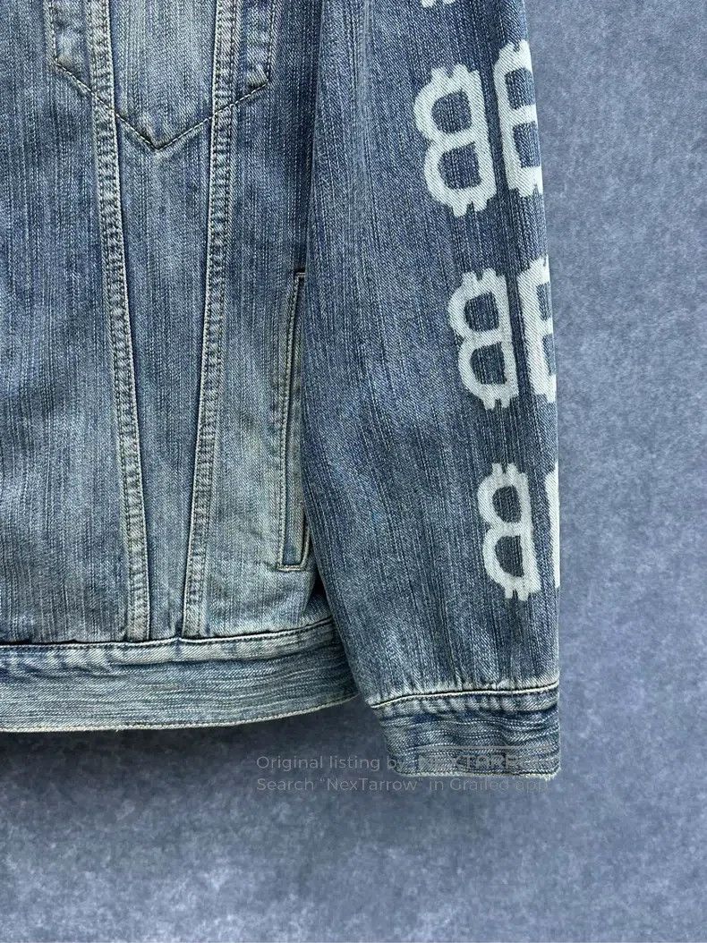 Balenciaga Balenciaga Double B Printed Koi Arm Denim Jacket Size US XS / EU 42 / 0 - 8 Thumbnail
