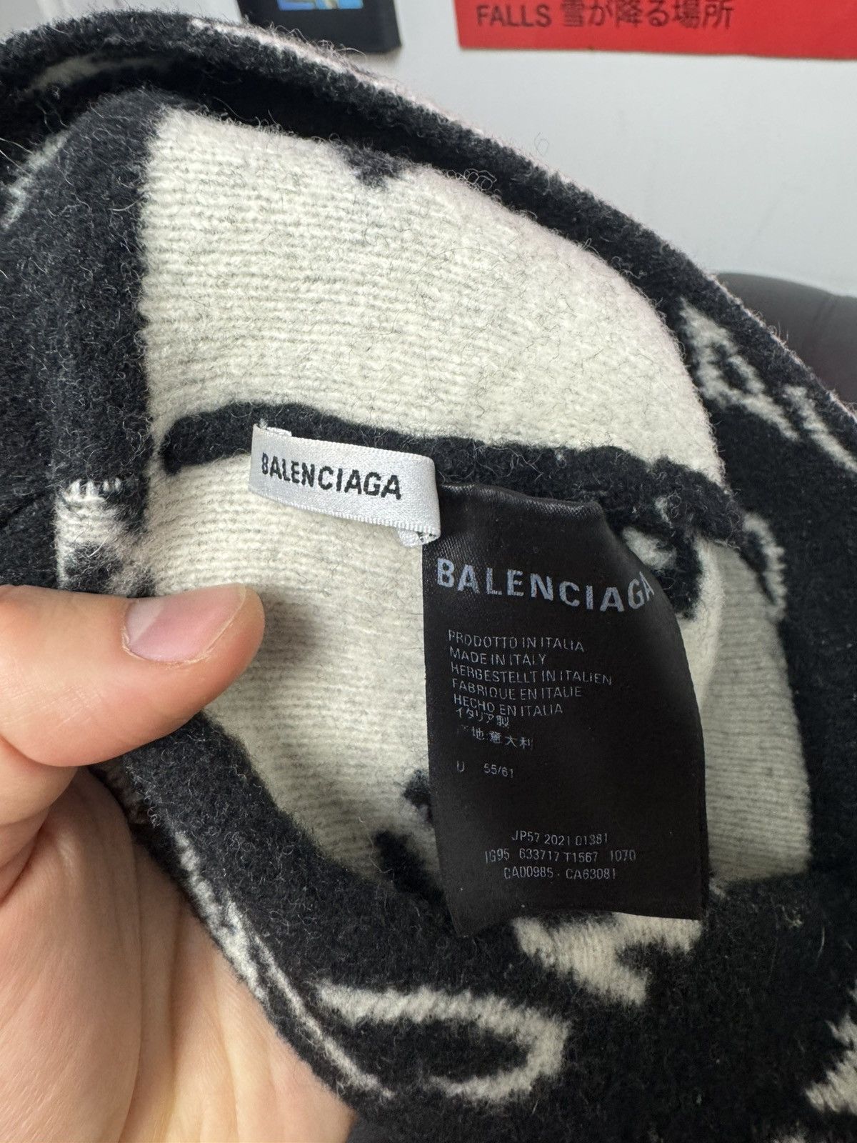 Balenciaga Balenciaga Logo Beanie Designer Black White Luxury Hat Wool Size ONE SIZE - 3 Thumbnail