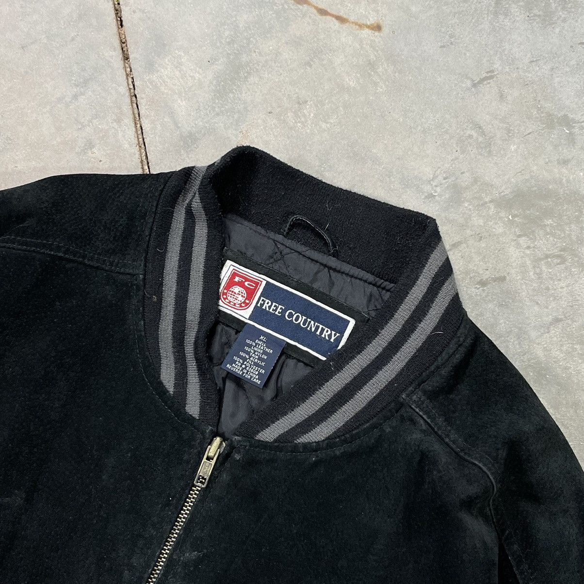 Free Country Vintage Leather Varsity Jacket Suede Two Tone Bomber Blank Size US XL / EU 56 / 4 - 4 Thumbnail