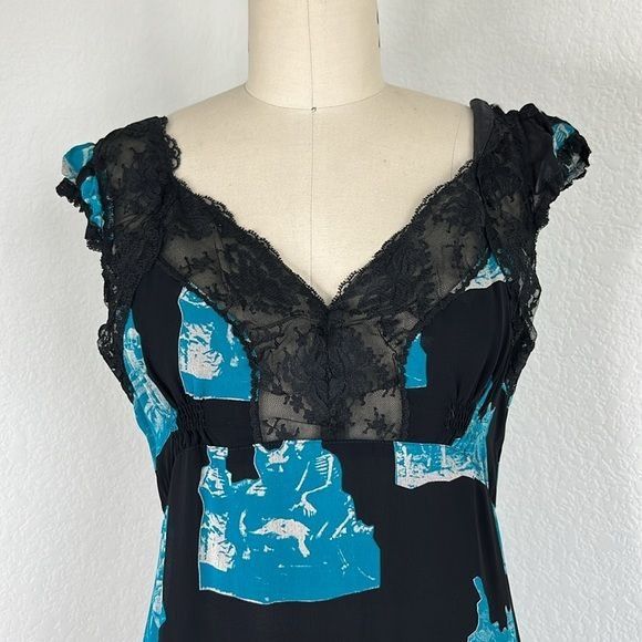 Hysteric Glamour × Vintage Hysterics Momento Mori Devil Skulls Lace V Neck Cap Sleeve S Size M / US 6-8 / IT 42-44 - 2 Thumbnail