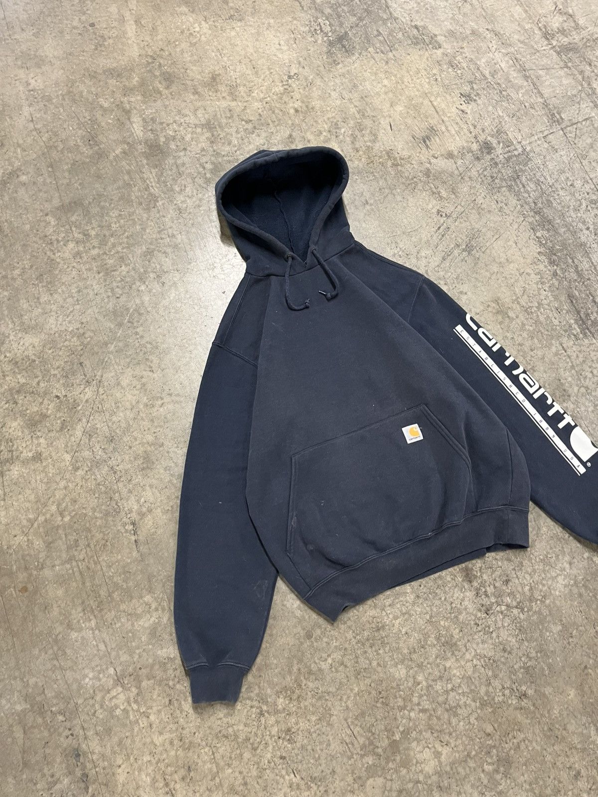 Carhartt × Vintage Carhartt hoodie vintage navy blue boxy streetwear hype Size US M / EU 48-50 / 2 - 6 Thumbnail